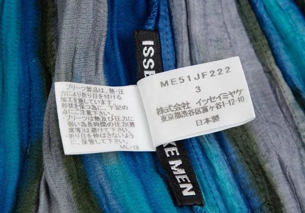 Issey Miyake Pleated Stripe Half Pants in Teal Gray Size US 38 / EU 54 - 14 Thumbnail