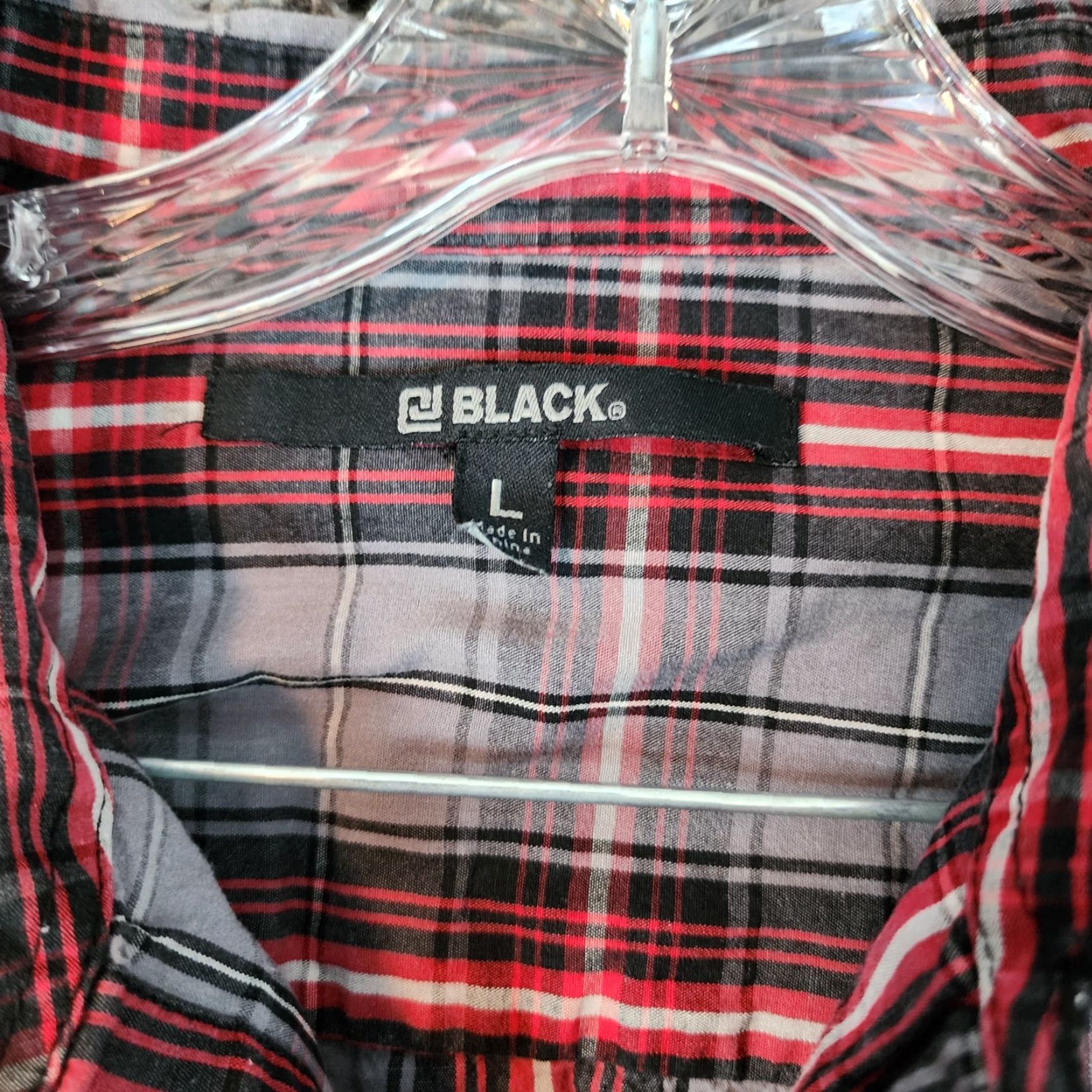 Buckle Black Buckle Black Mens Gray Red Plaid Long Sleeve Button-Up Size L Size US L / EU 52-54 / 3 - 4 Thumbnail