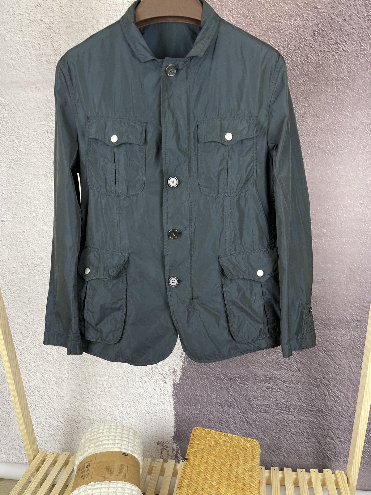 Paoloni Paoloni blue shimmer nylon coach jacket Size US L / EU 52-54 / 3 - 5 Thumbnail
