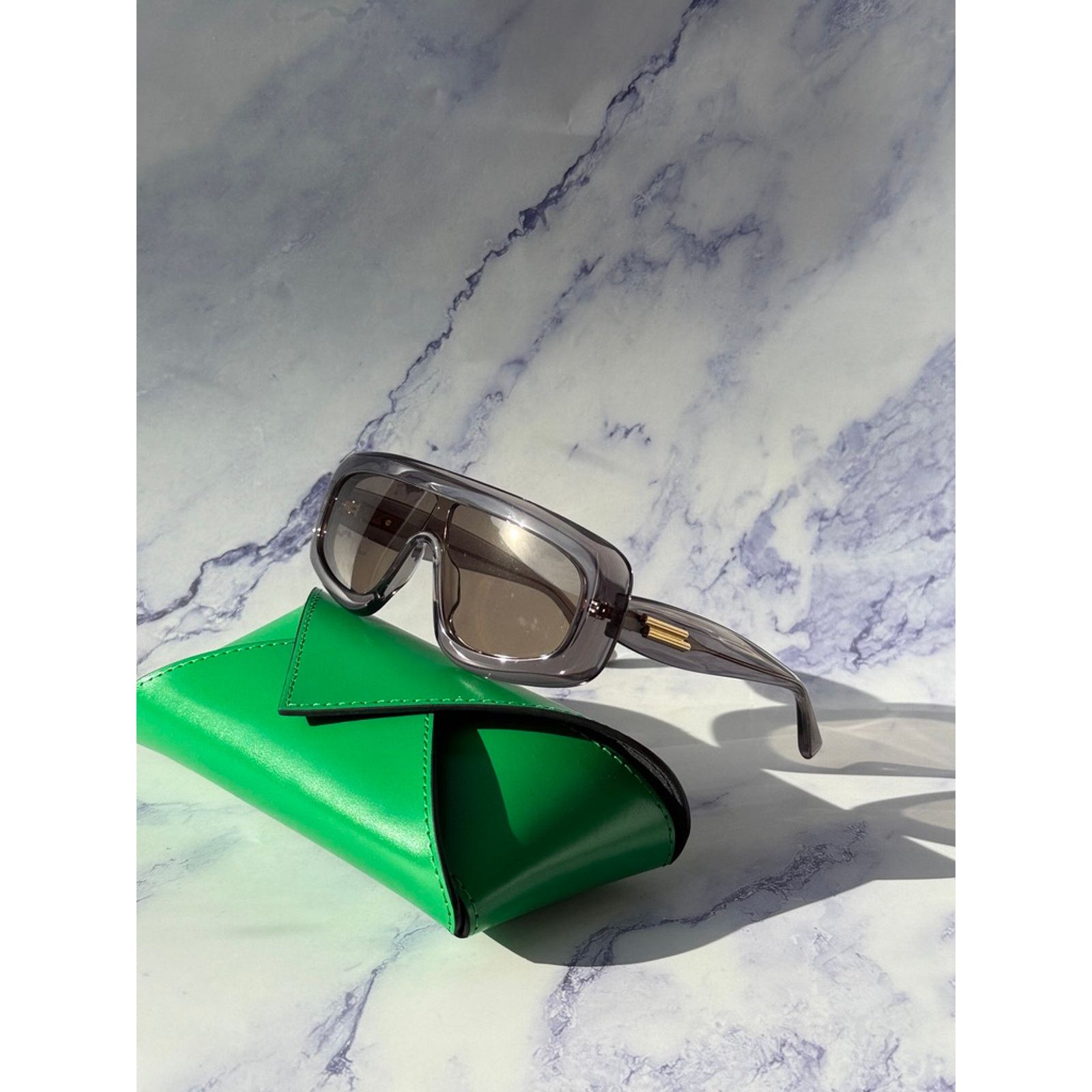 Bottega Veneta NEW Bottega Veneta BV1281S Grey Mask Sunglasses $595 Size ONE SIZE - 5 Thumbnail