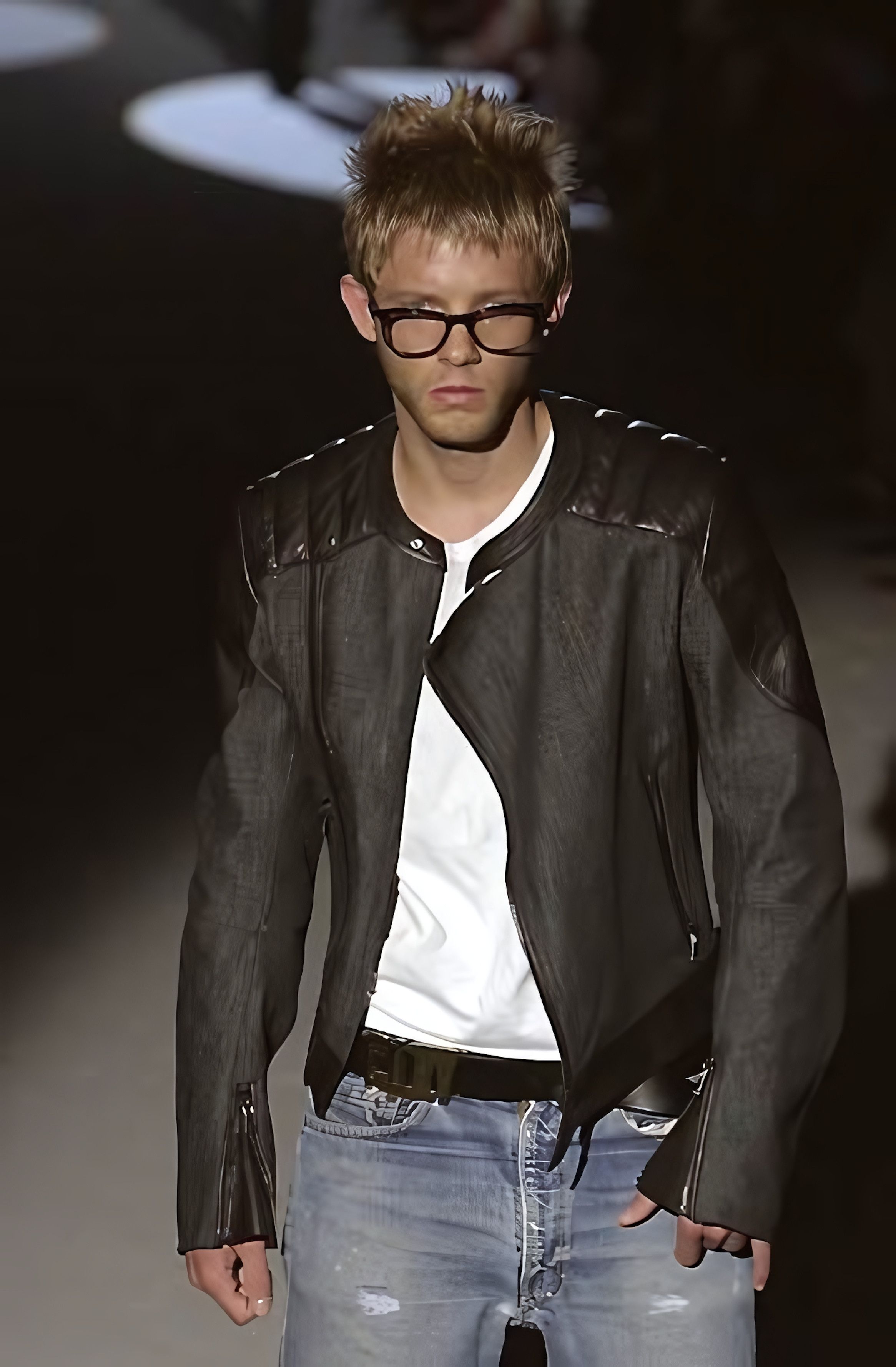 SS02 RUNWAY GUCCI LEATHER DENIM JACKET