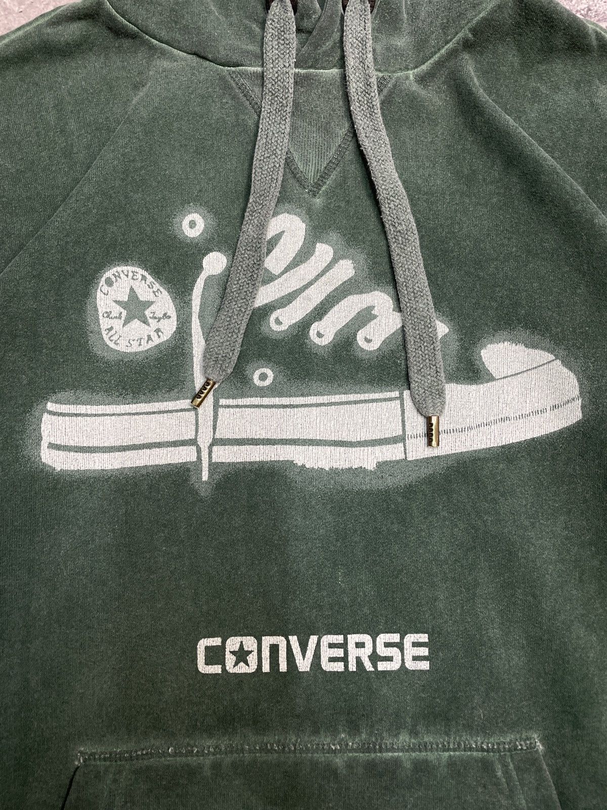 Converse Vintage Converse Green Hoodie 00s Big Logo Size US M / EU 48-50 / 2 - 5 Thumbnail