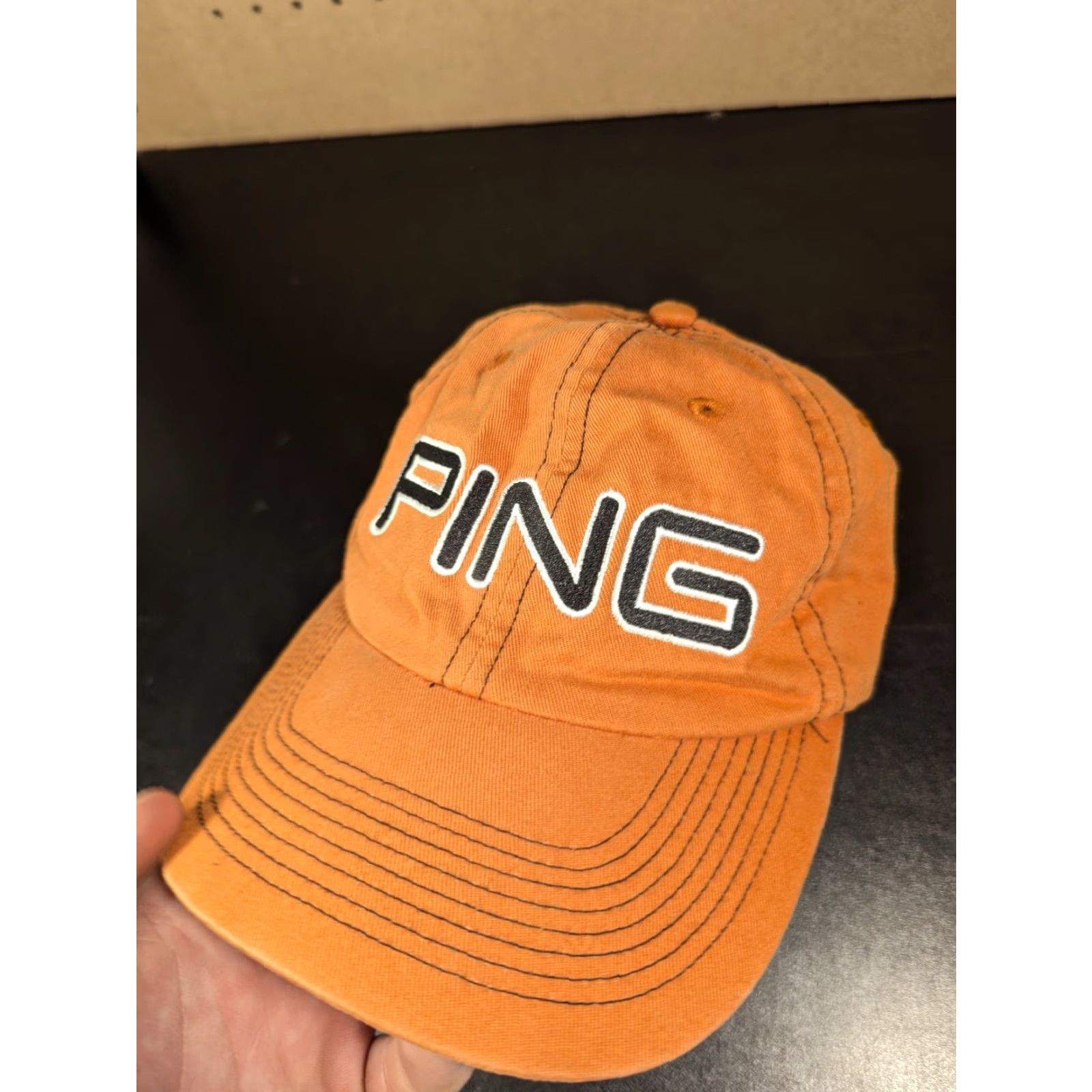 Vintage Ping Baseball Cap Hat Mens Orange Adjustable Strapback OSFM Golf Cap Size ONE SIZE - 2 Thumbnail