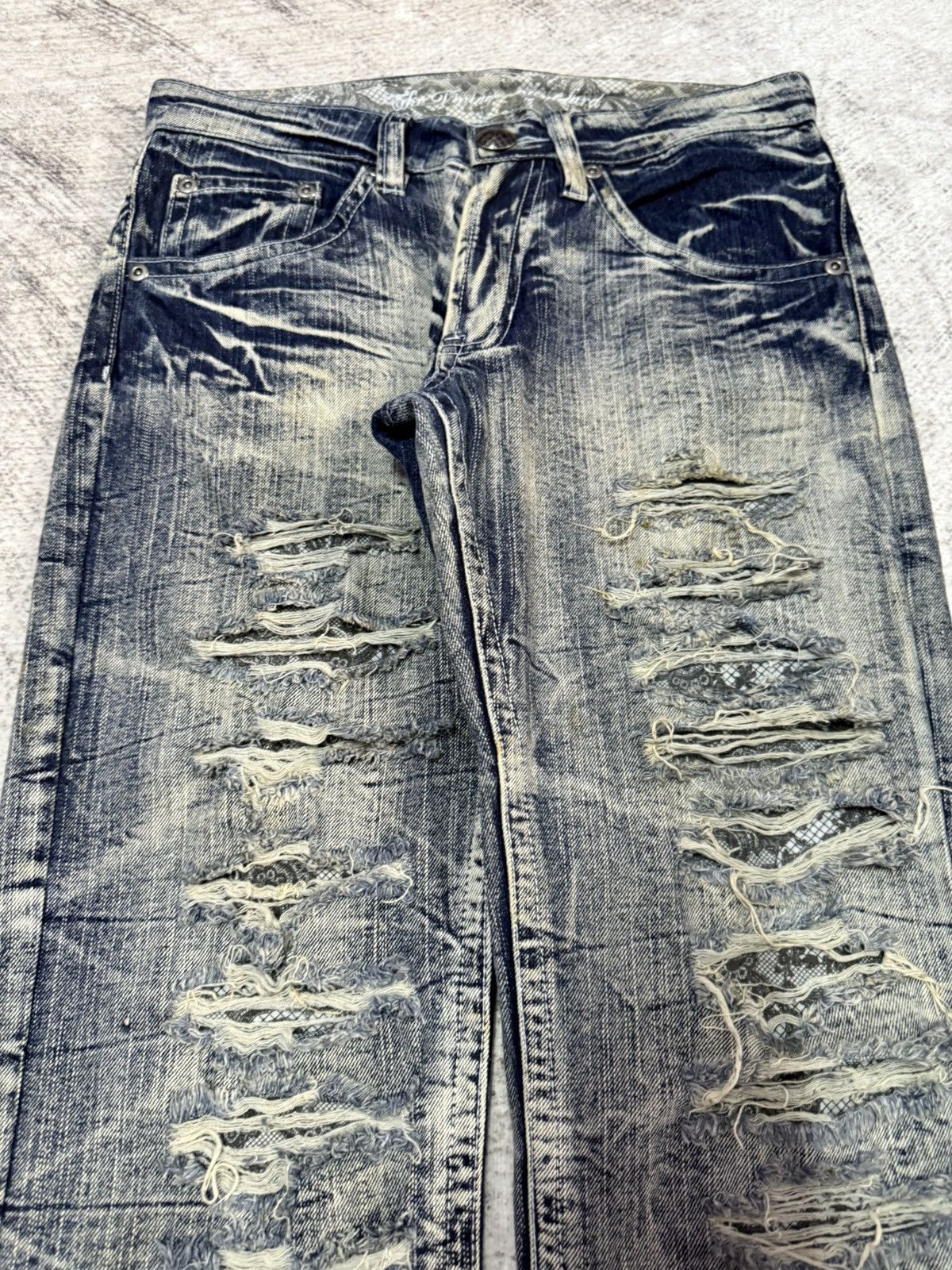 Hysteric Glamour × Japanese Brand The Vintage Standard Acid Wash Destroy Jeans Size US 29 - 3 Thumbnail
