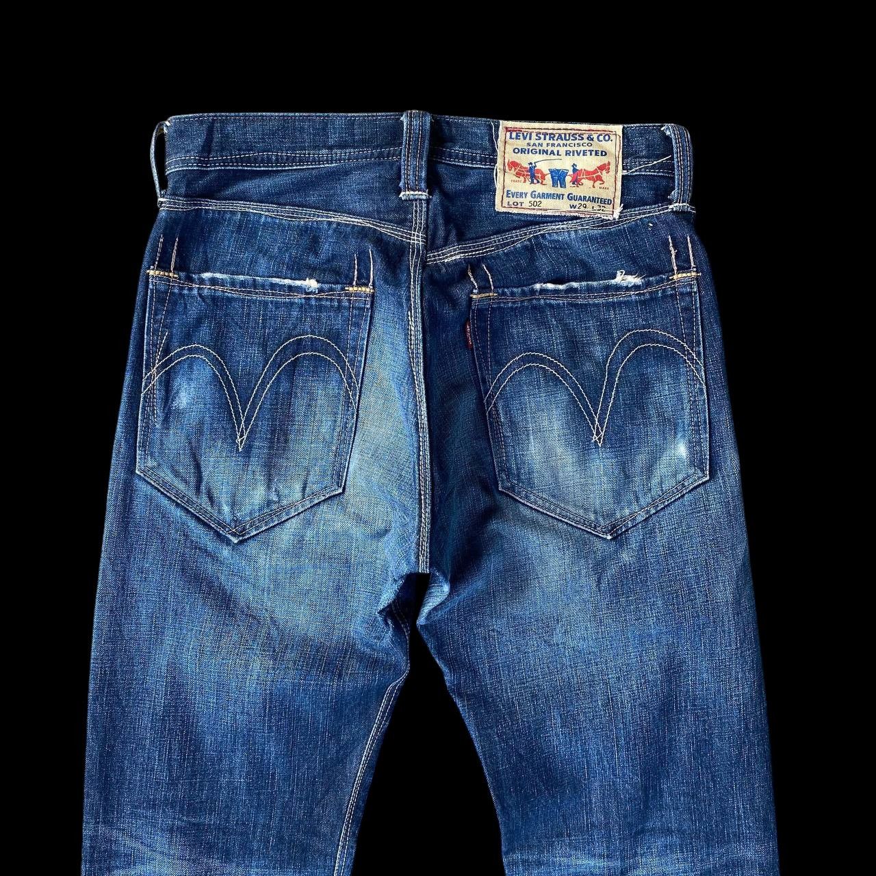 Levi's VINTAGE LEVIS DENIM LOT 502 RIVETTED DISTRESSED BLUEWASH Size US 29 - 6 Thumbnail