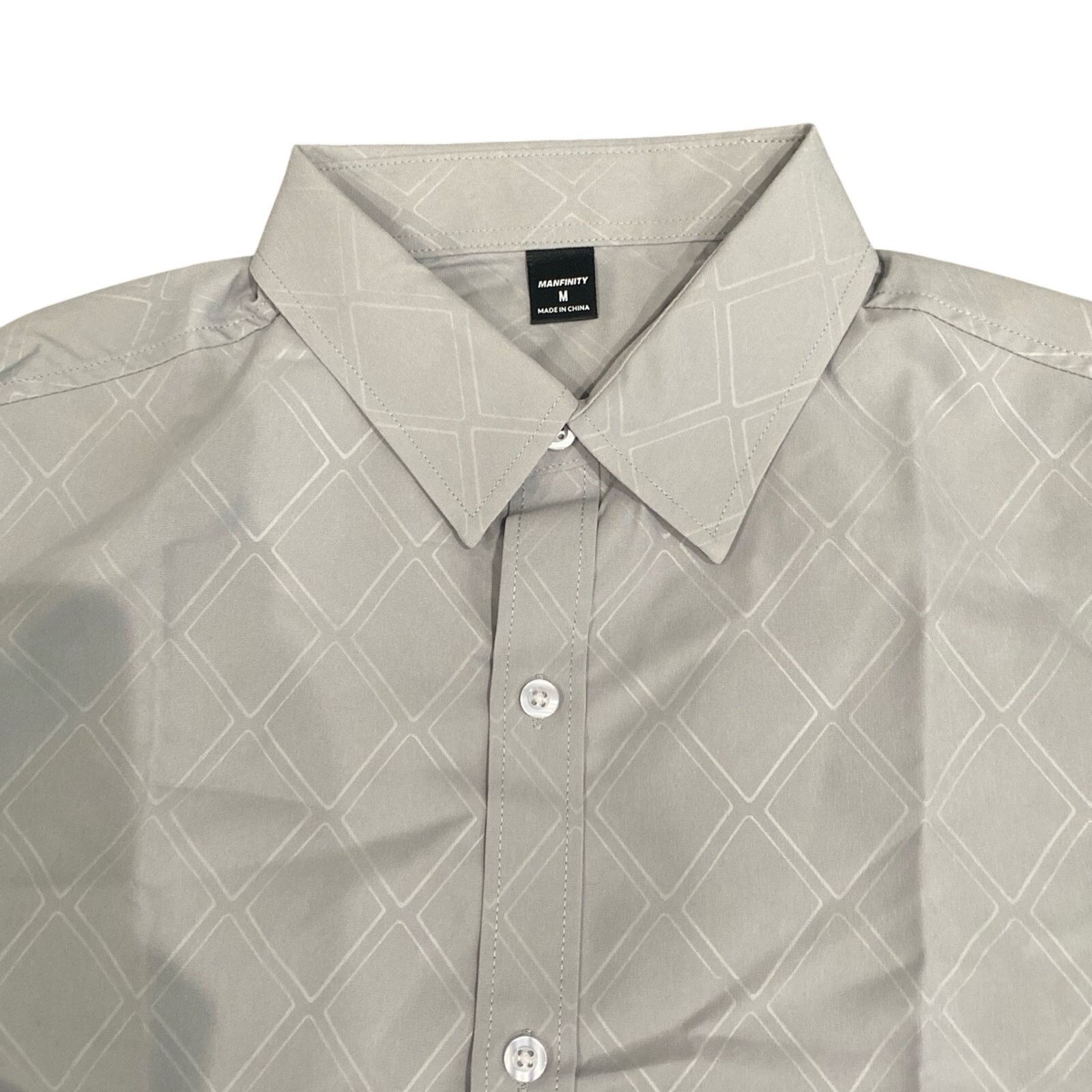 Shein Men’s Long Sleeve Button Up Shirt in Gray, Size M Size US M / EU 48-50 / 2 - 2 Thumbnail
