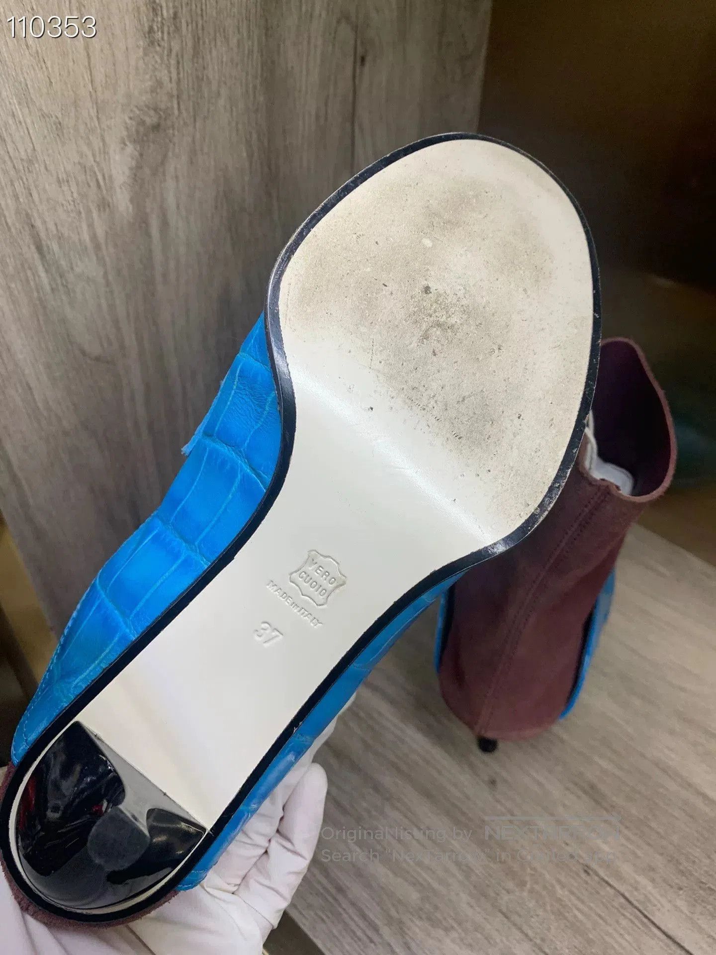 Loewe Loewe Sky Blue Crocodile Ankle Boots. Size US 6 / IT 36 - 5 Thumbnail