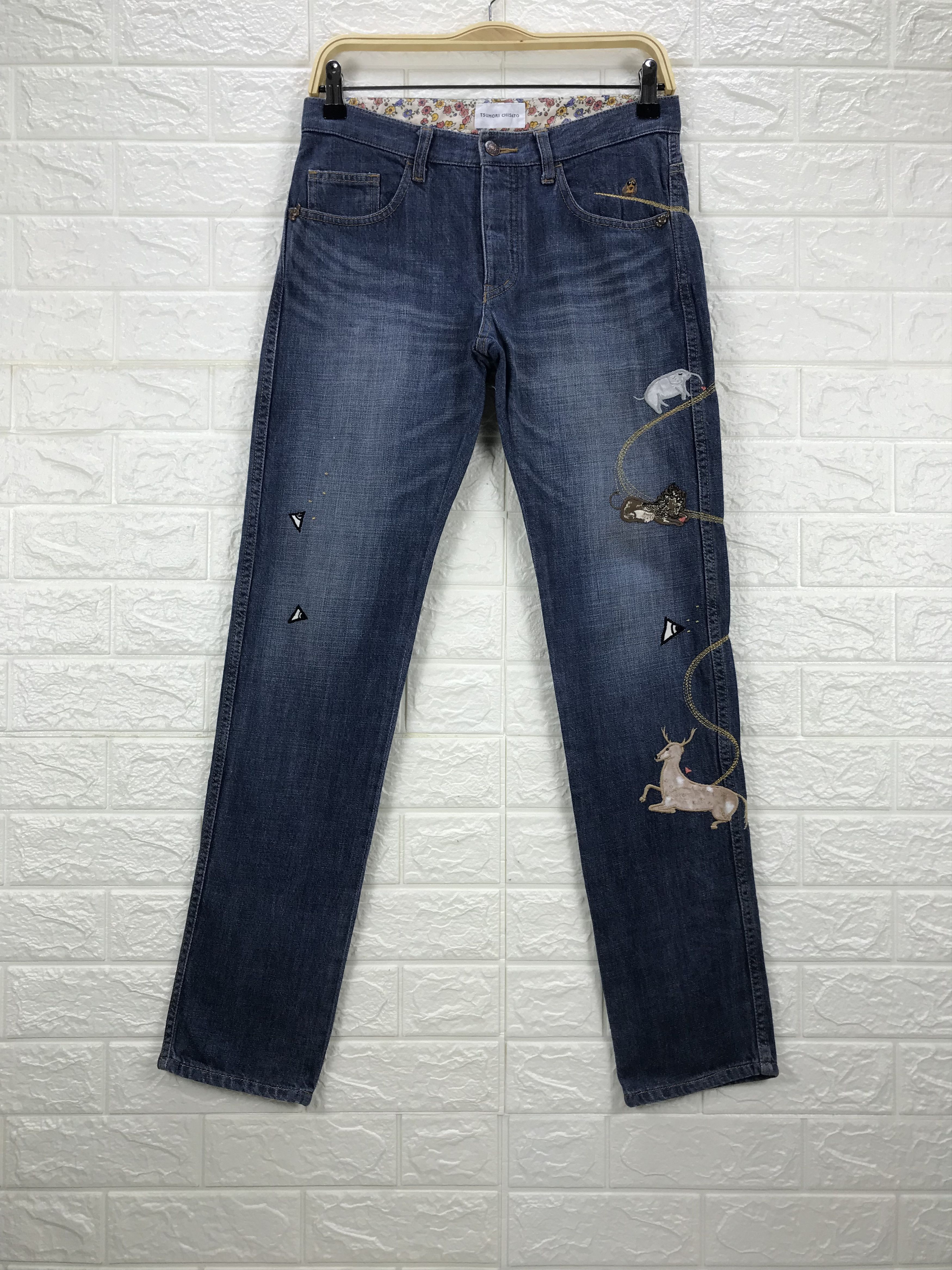 Tsumori Chisato Vintage Tsumori Chisato x Issey Miyake Embroidered Jeans Size 29" - 1 Thumbnail