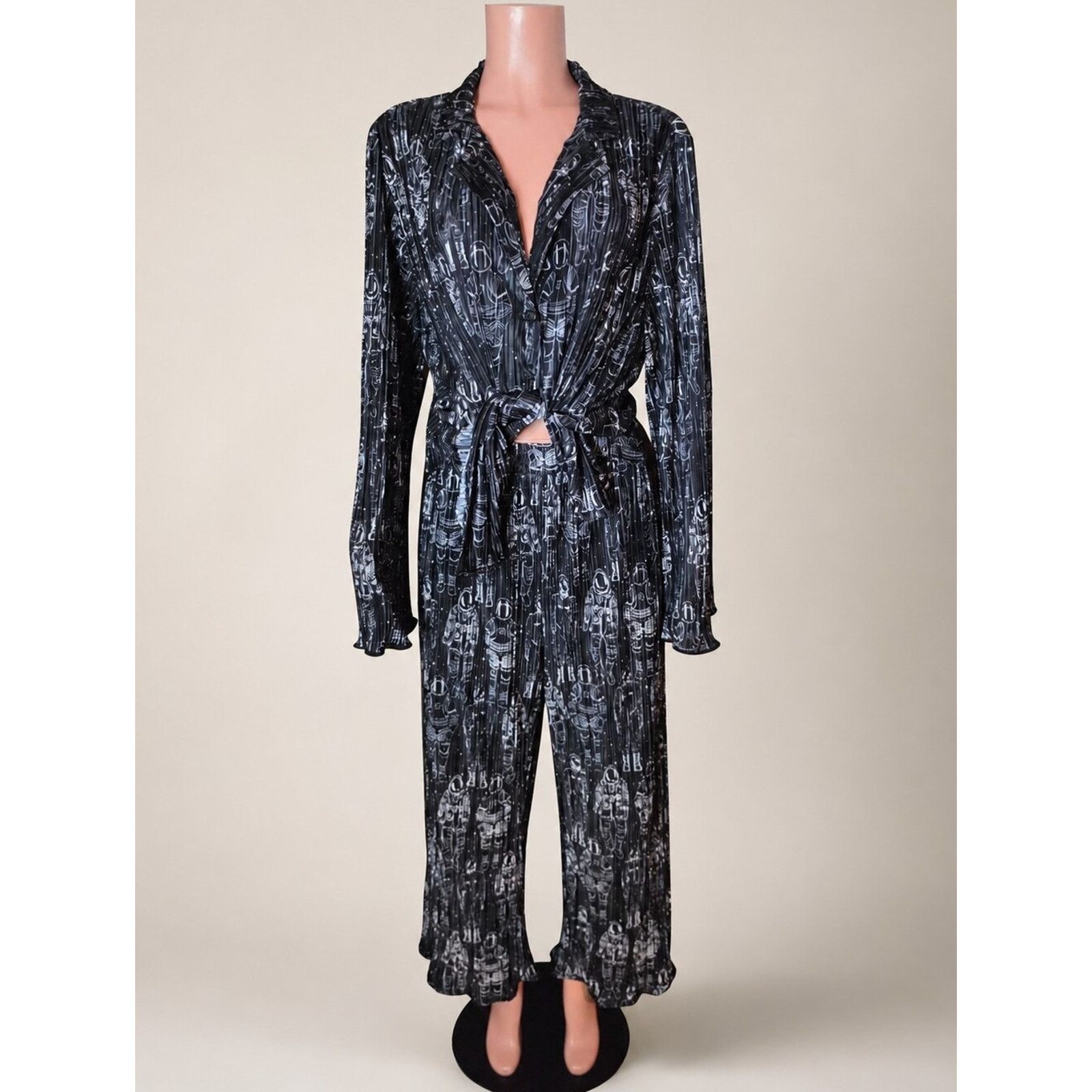 Vintage Dressed In Lala Plisse Astronaut Print Lounge Set 2XL Size XXL / US 16-18 / IT 52-54 - 2 Thumbnail