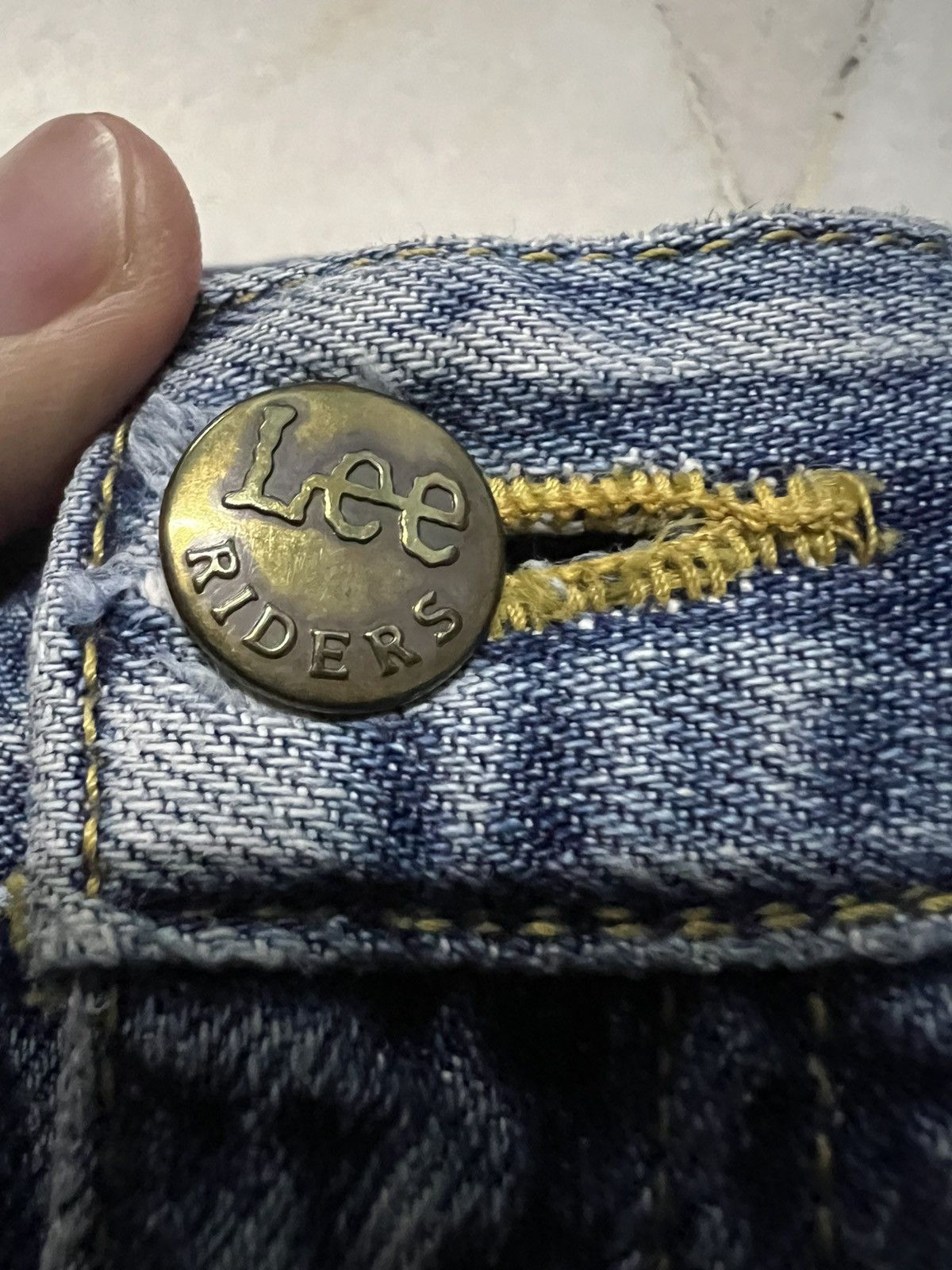Lee 🌈80s Lee Riders Baggy Distress Zipper Jean Size US 35 - 14 Thumbnail