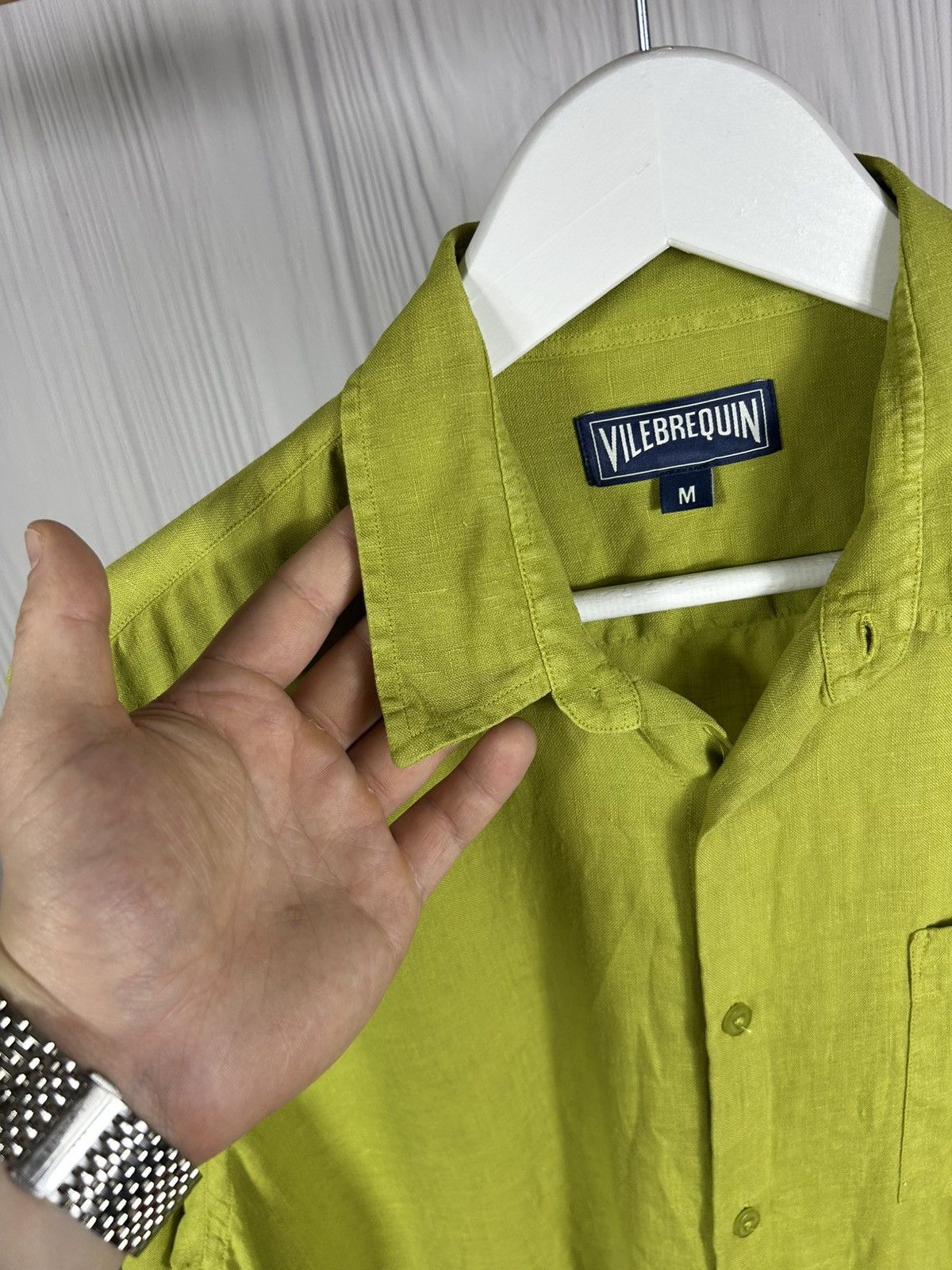 Vilebrequin Vilebrequin Caroubis Linen Shirt Green Long Sleeve Turtle Size US M / EU 48-50 / 2 - 6 Thumbnail