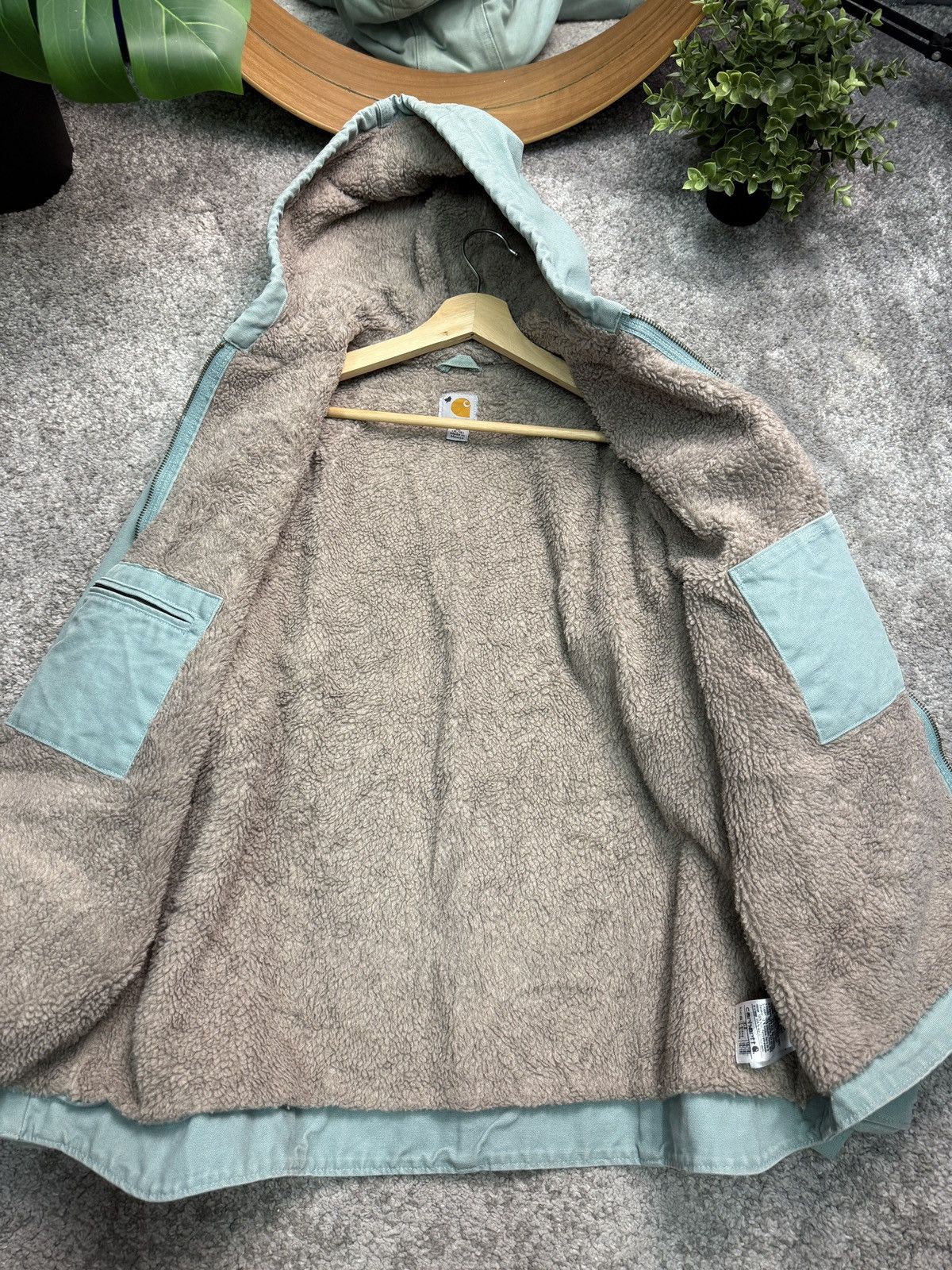 Carhartt Carhartt WJ141 454 Seaglass Blue Sierra Sherpa Lined Jacket Size US L / EU 52-54 / 3 - 4 Thumbnail