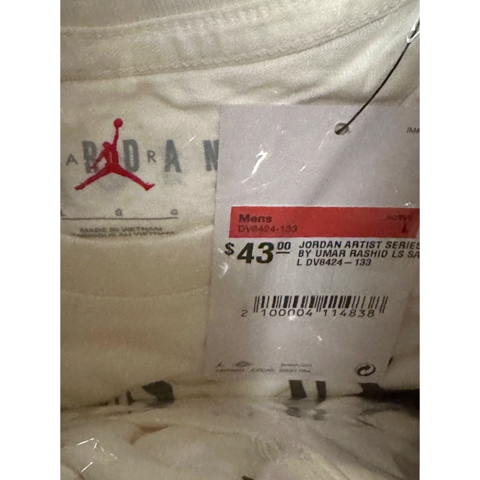 Jordan Brand NEW Jordan Shirt Mens Large Umar Rashid Sail Flight Artist Series Size US L / EU 52-54 / 3 - 5 Thumbnail