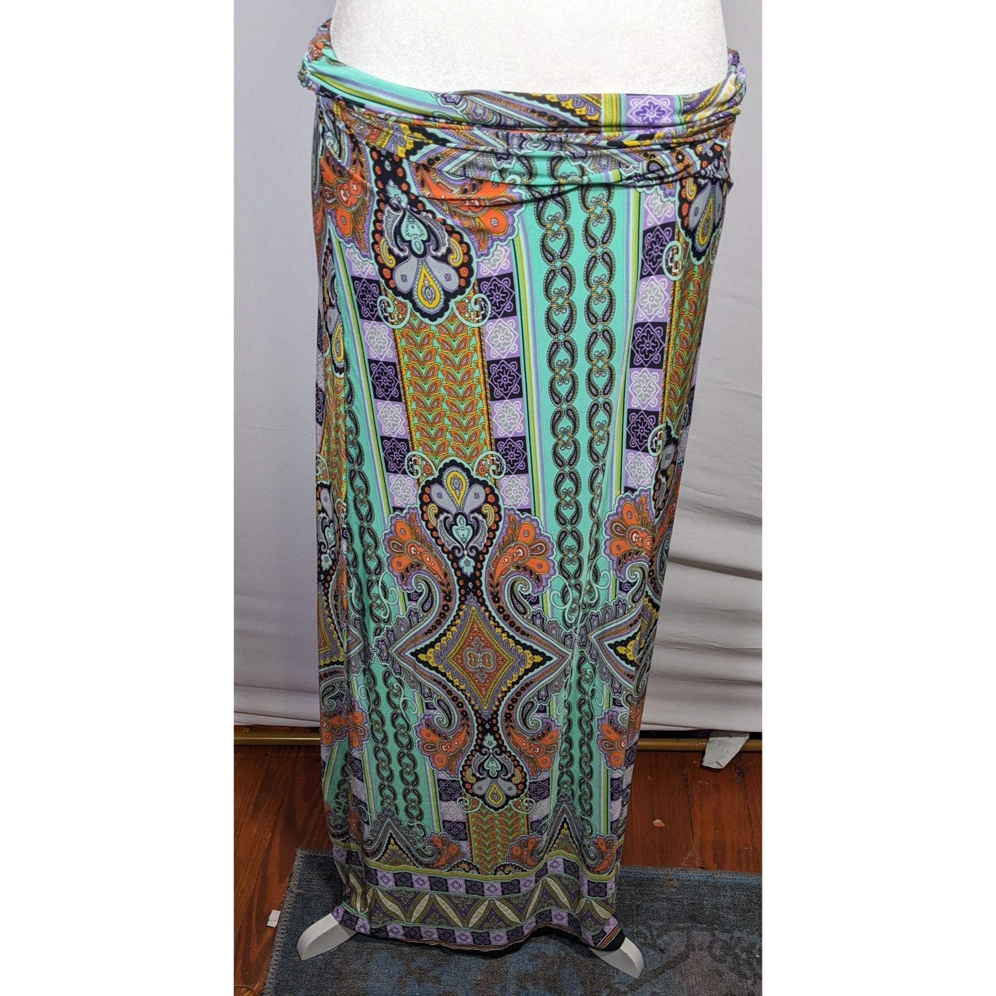 Other Gibiu Rainbow Bohemian Paisley Maxi Skirt Size 30" / US 8 / IT 44 - 4 Thumbnail