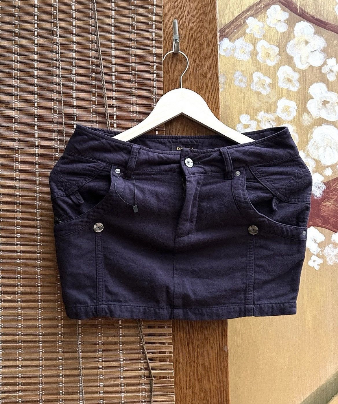 Diesel Vintage Y2K Diesel Purple Denim Mini Skirt Size Small Size 26" / US 2 / IT 38 - 1 Thumbnail