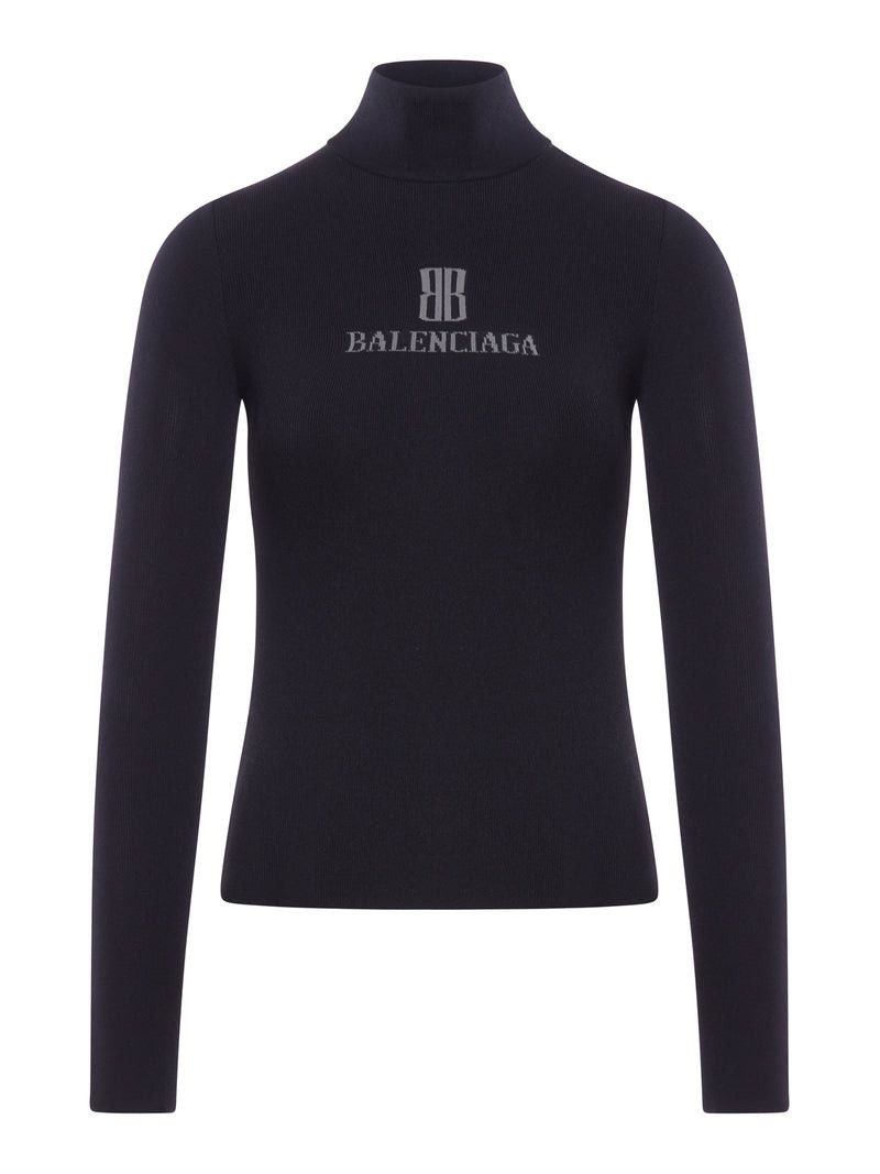 Balenciaga VISCOSE NANO BB HIGH NECK SWEATER Size S / US 4 / IT 40 - 1 Thumbnail