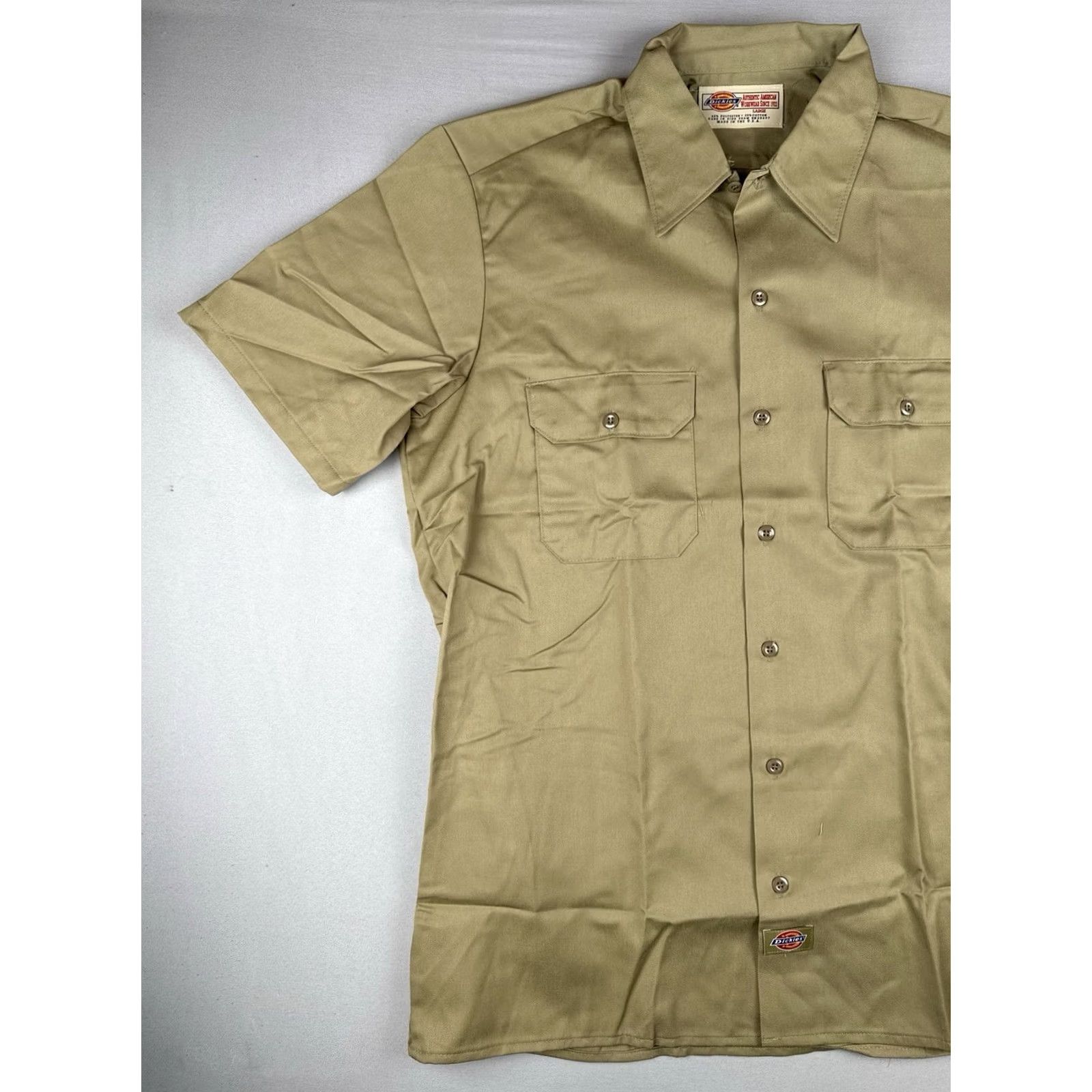 Dickies VINTAGE Dickies Work Shirt USA Made Khaki Button Up Short Sleeve L Mens Size US L / EU 52-54 / 3 - 3 Thumbnail