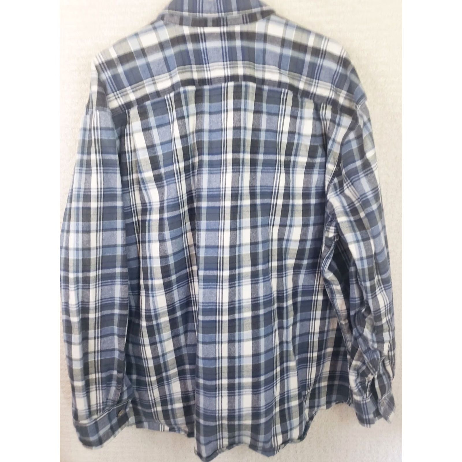 Vintage Ridgecut Toughwear Men's 3XL Blue Plaid Flannel Shirt Heavy 100% Cotton Button-Up Outdoor Size US XXL / EU 58 / 5 - 6 Thumbnail