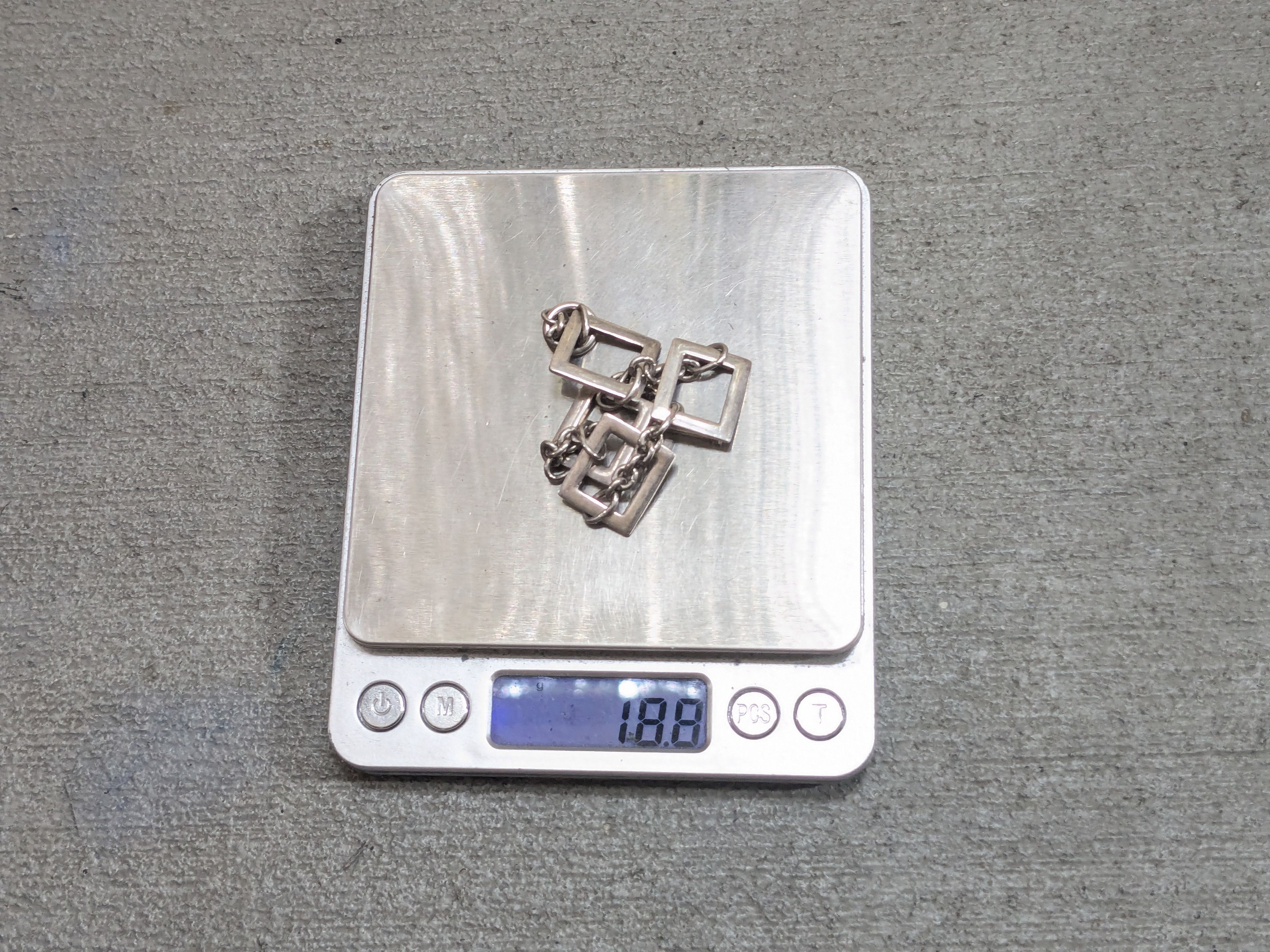 Sterling Silver Vintage Sterling Silver Bracelet Square Chain Size ONE SIZE - 12 Thumbnail