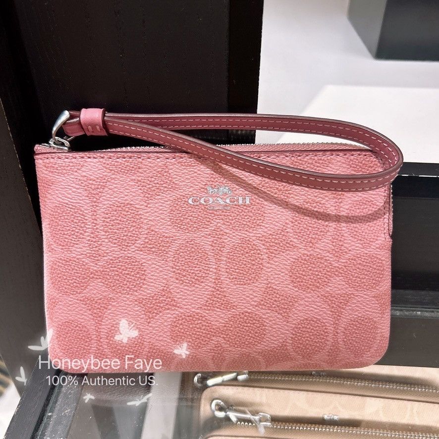Coach Corner Zip Wristlet In Signature Canvas CAQ75 Size ONE SIZE - 1 Thumbnail