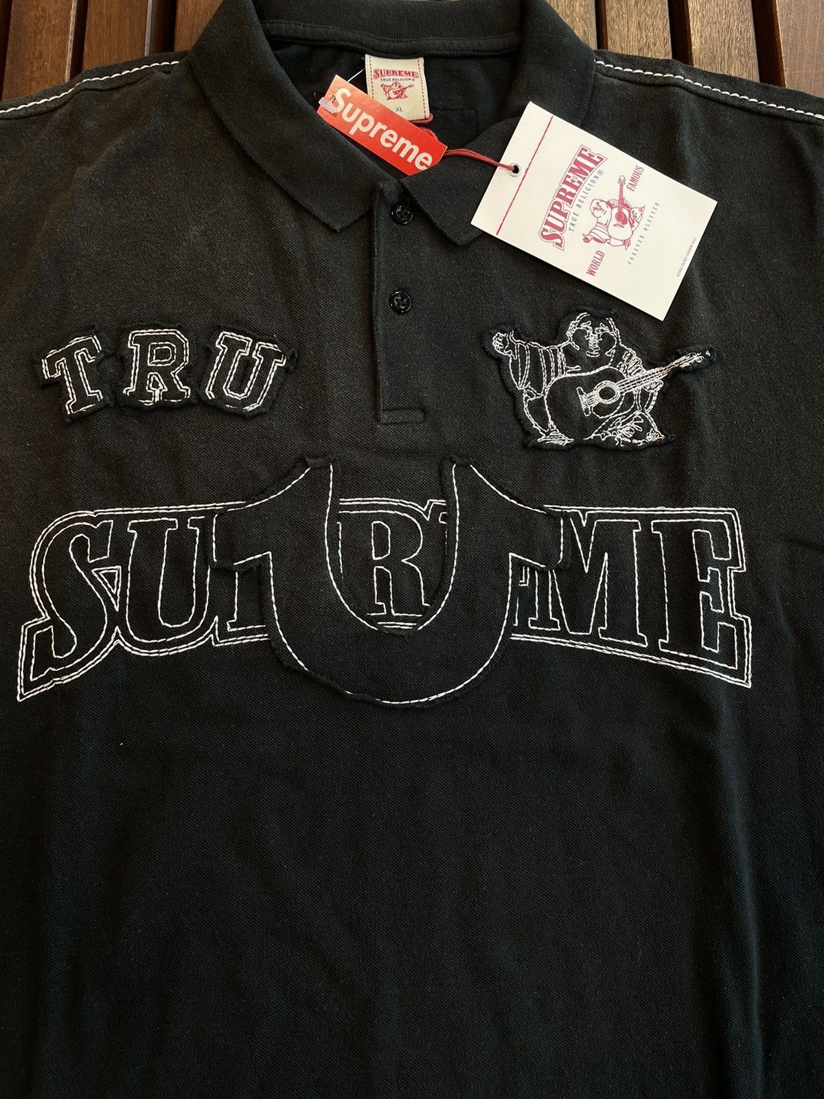 Supreme True Religion Appliqué Polo 黒L Supreme True Religion Applique Polo Black | eBay