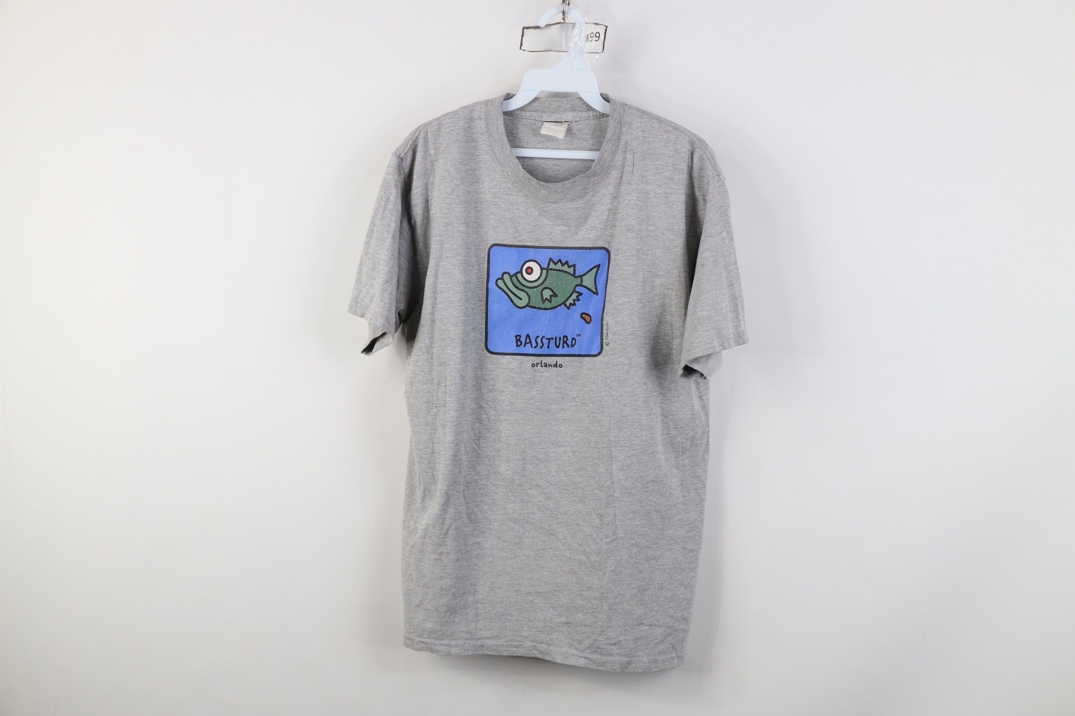 Vintage Vintage 90s Y2K Streetwear Bassturd Orlando Fish T-Shirt Size US M / EU 48-50 / 2 - 1 Thumbnail