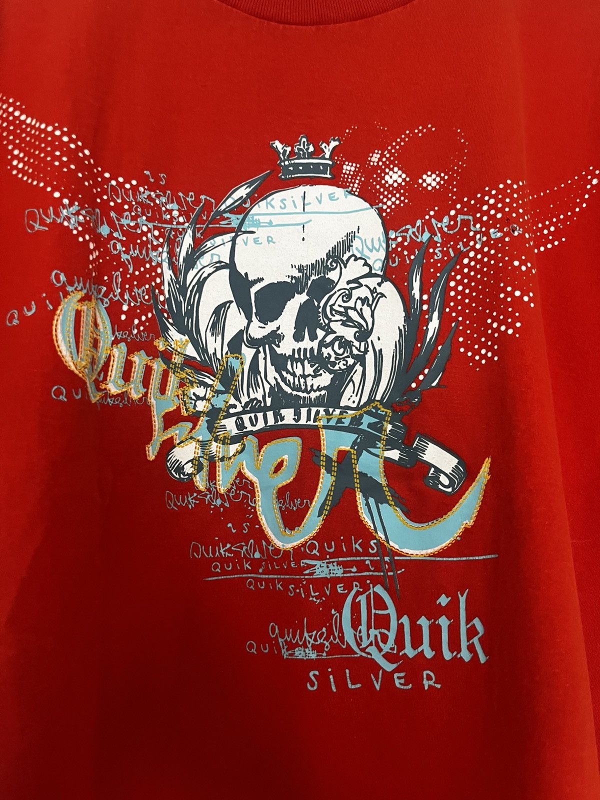 Quicksilver × Quiksilver × Vintage Vintage Quiksilver Red Skull Graphic T-Shirt Size US M / EU 48-50 / 2 - 3 Thumbnail