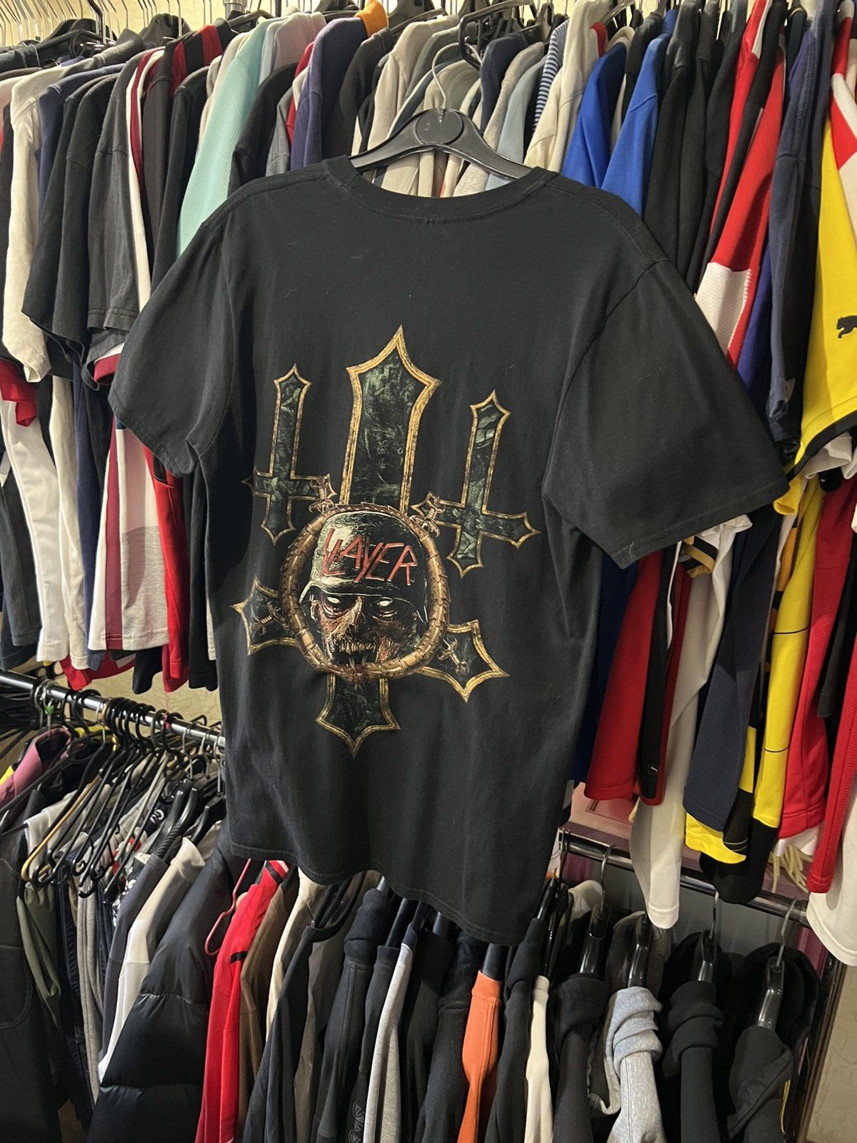 Band Tees × Vintage 2014 VINTAGE SLAYER BAND ROCK AOP T SHIRT DOUBLE SIDES SZ M Size US M / EU 48-50 / 2 - 2 Thumbnail