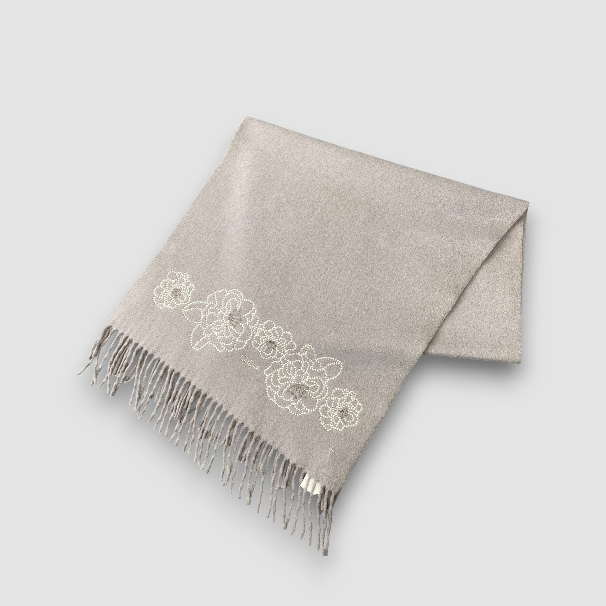 Japanese Brand Vintage Chloe Scarf Muffler Cashmere Fringe Winter Scarves Size ONE SIZE - 3 Thumbnail