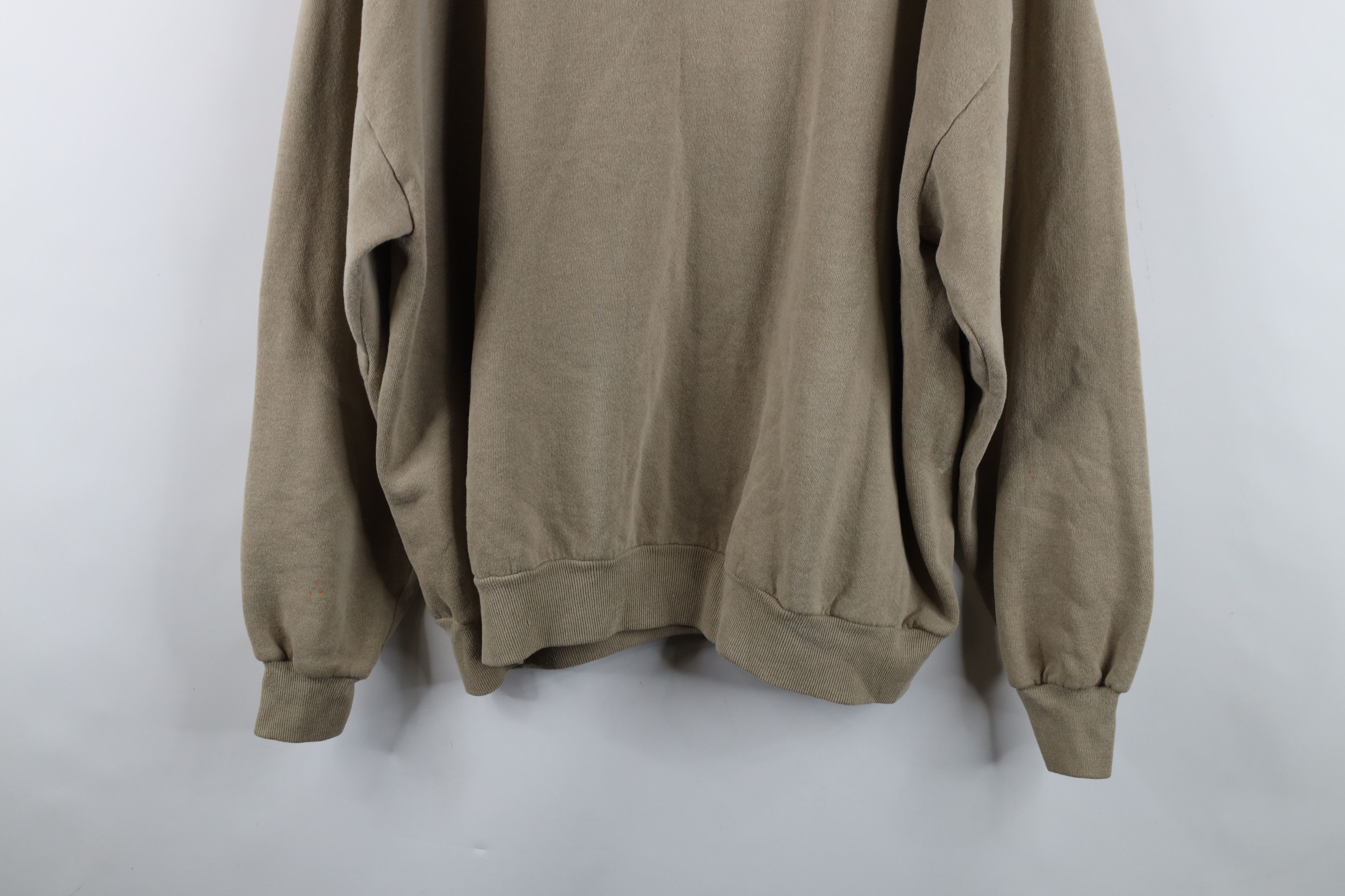 Vintage Vintage 90s Streetwear Crewneck Sweatshirt Beige Khaki USA Size US XXL / EU 58 / 5 - 13 Thumbnail