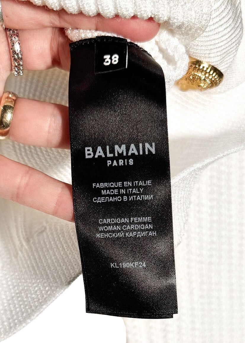 Balmain Balmain Gold Buttons White Cropped Cardigan Sweater Size S / US 4 / IT 40 - 7 Thumbnail