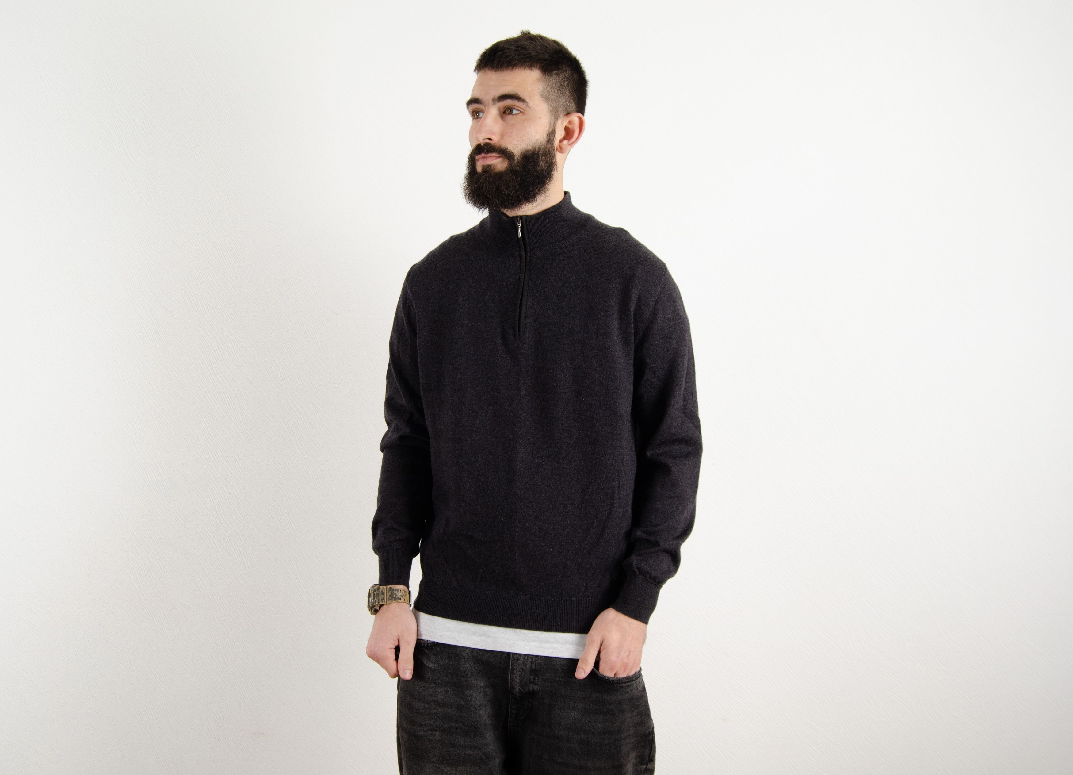 Fedeli Fedeli 1/4 Zip Sweater Pullover Wool Size US L / EU 52-54 / 3 - 2 Thumbnail