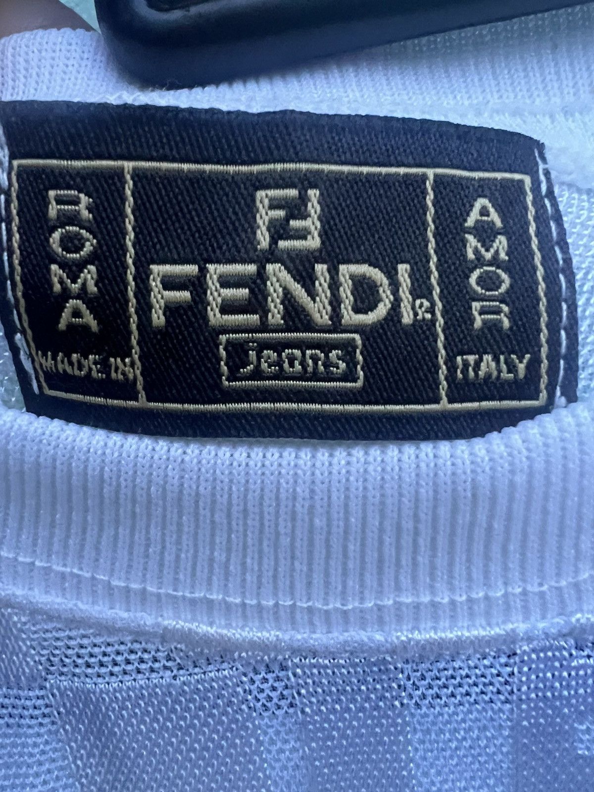 Fendi VINTAGE FENDI JEANS Monogram Checkerboard Spellout T-Shirt Size M / US 6-8 / IT 42-44 - 2 Thumbnail