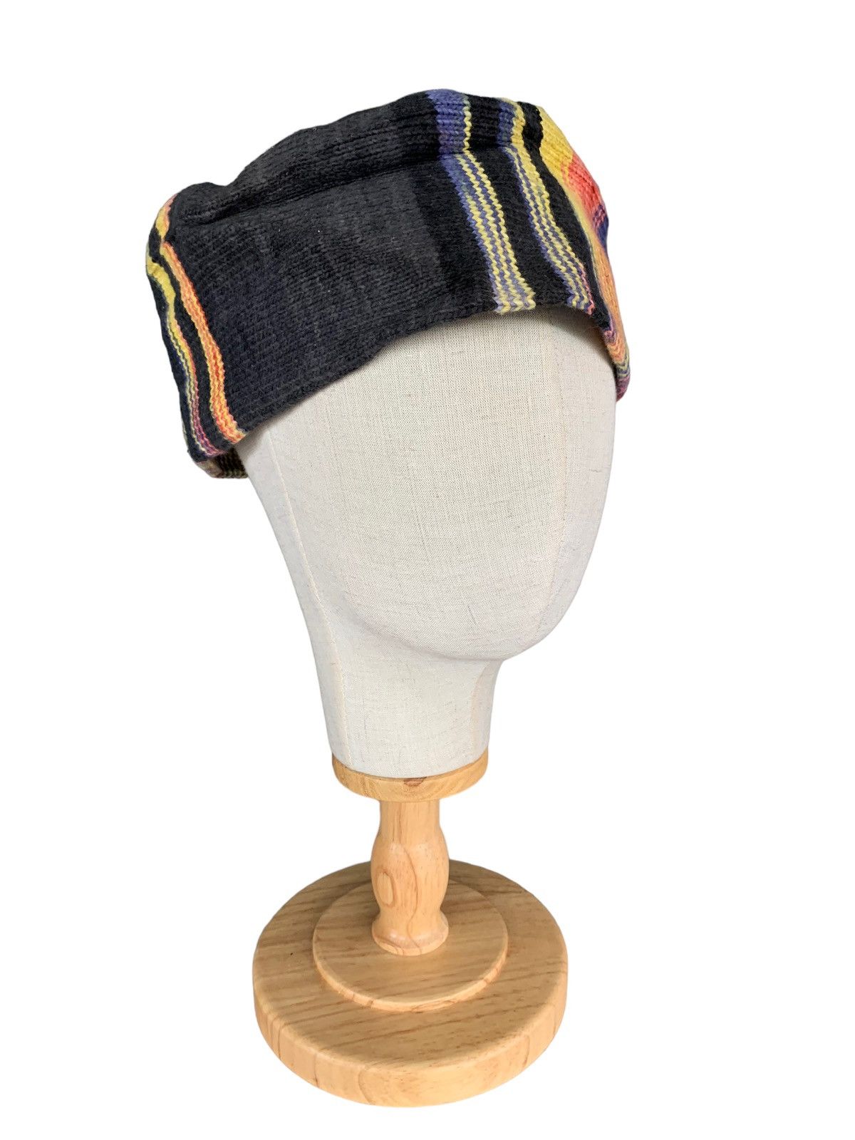 Japanese Brand × Kapital × Vintage HIPPIES STYLE 🌈 Multicolour Knitted Big size Beanie Hat Size ONE SIZE - 5 Thumbnail