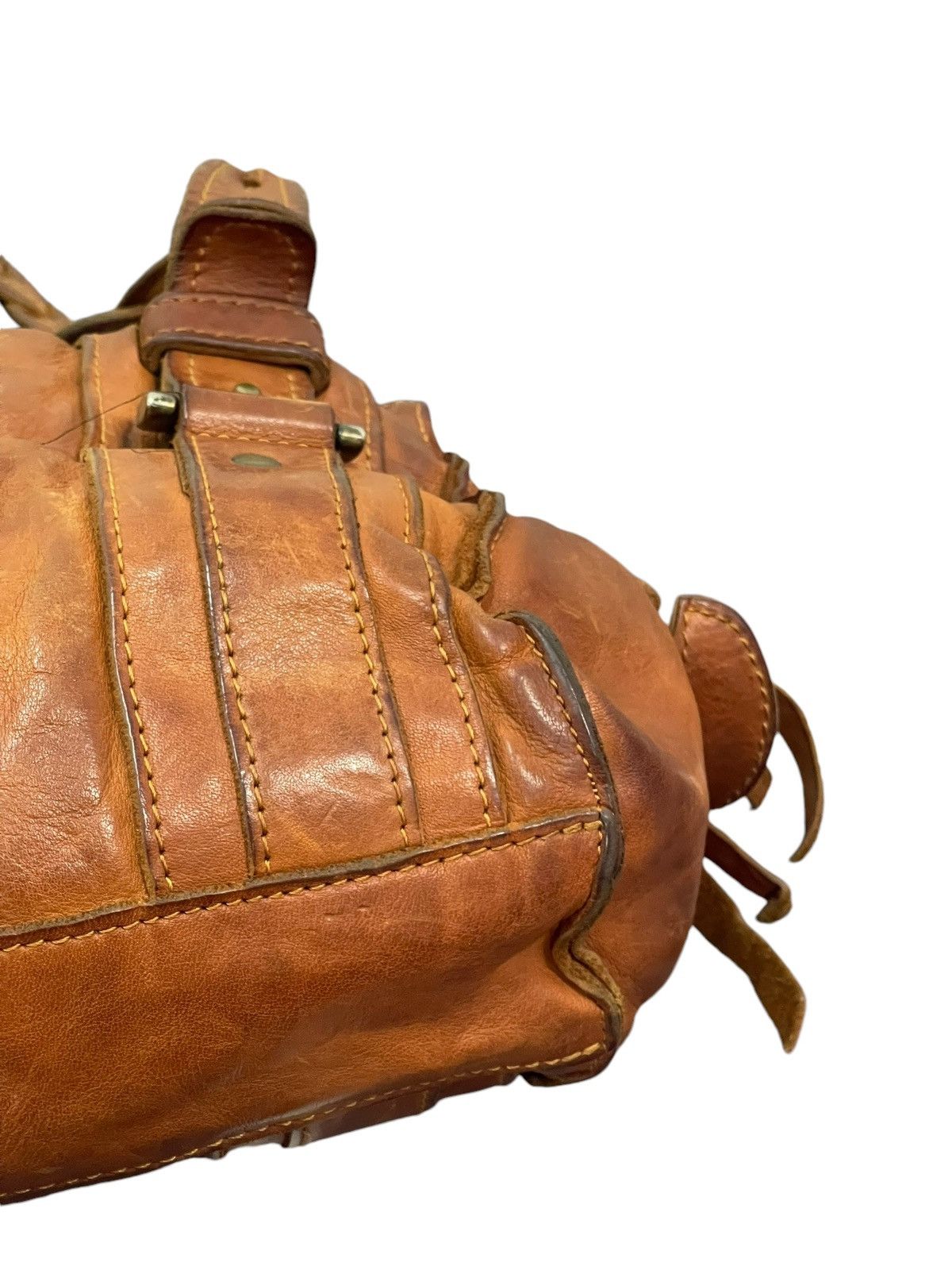 Genuine Leather Full Leather Patina Unknown Japan Tote Shoulder Bag 4🟩 Size ONE SIZE - 10 Thumbnail