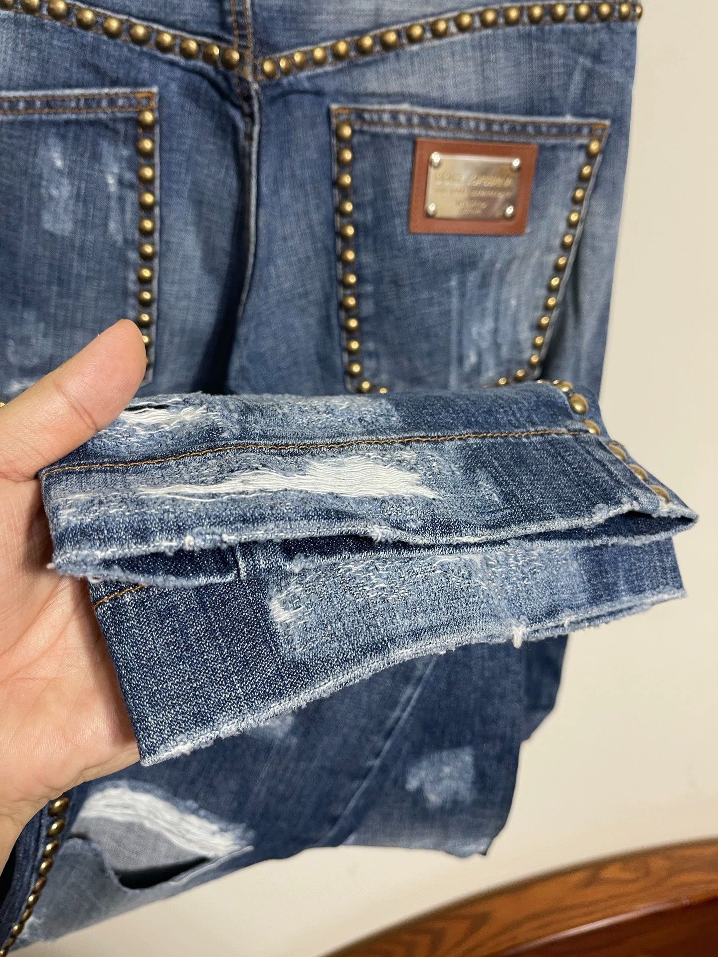 Dolce & Gabbana Dolce&Gabbana Low-Rise Straight Green Distressed Jeans 46 Size US 30 / EU 46 - 5 Thumbnail