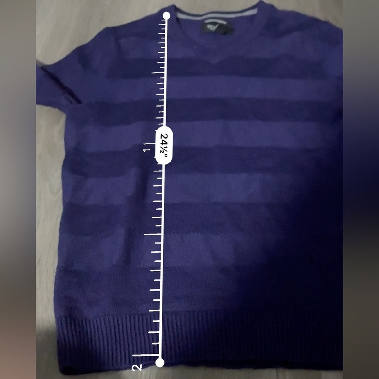 Nordstrom Nordstrom Merino Wool Purple Striped V Neck Sweater Sz S Size US S / EU 44-46 / 1 - 8 Thumbnail