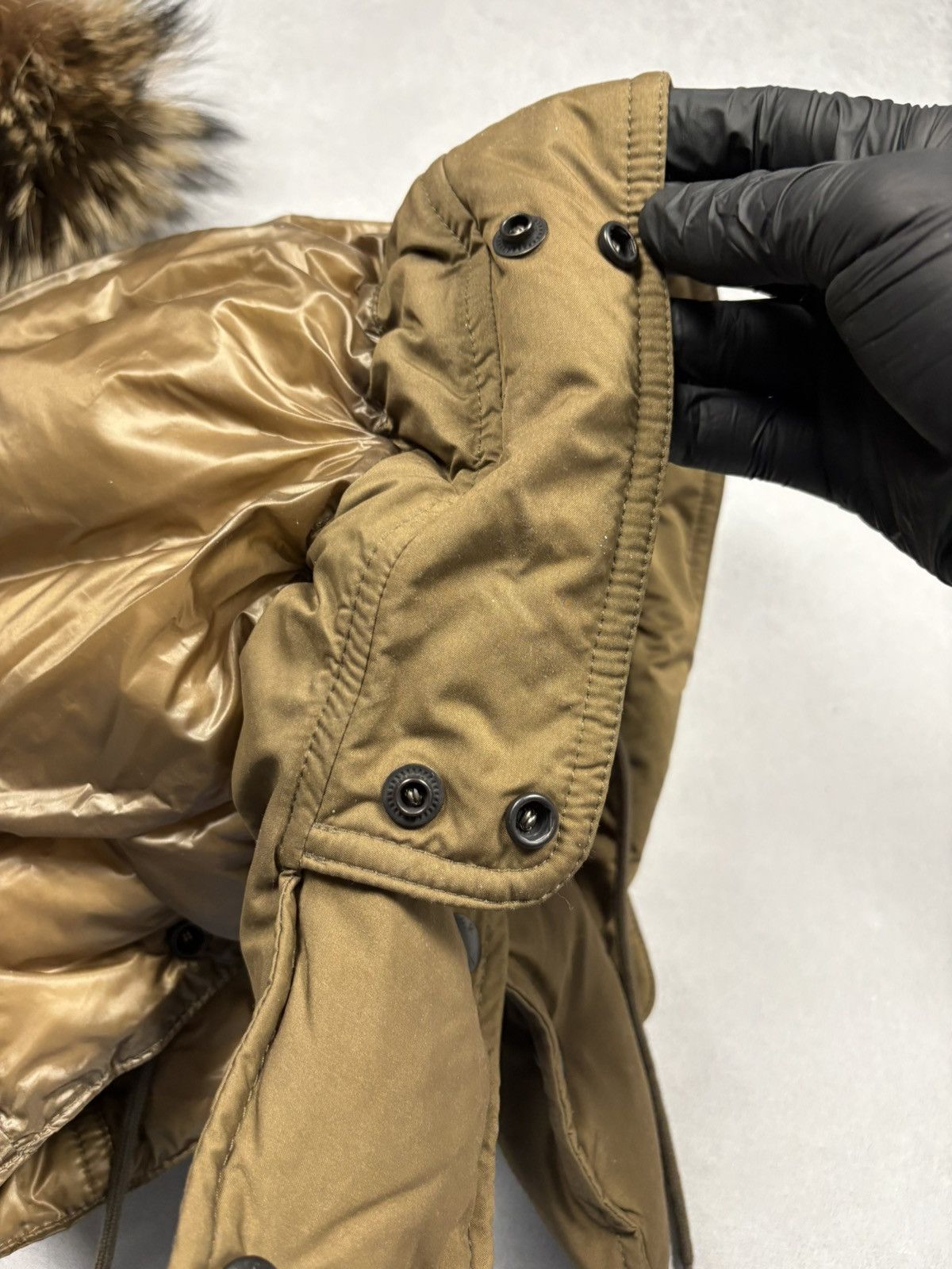 Moncler Moncler Detachable Down Hood With Real Fur Trim Brown Size ONE SIZE - 10 Thumbnail