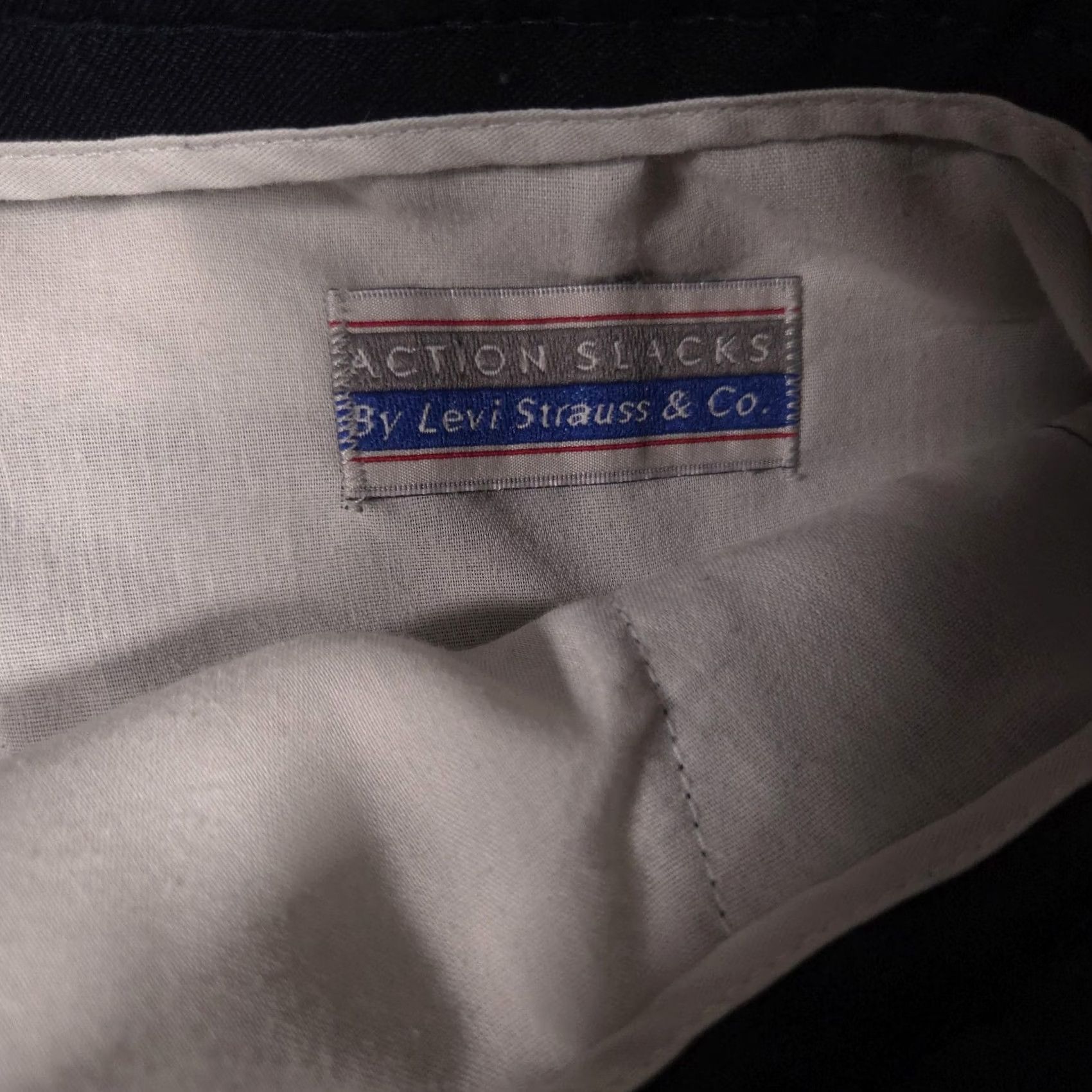 Vintage VINTAGE Levi Strauss Action Slacks Pants Mens 36x30 Navy Blue Dress Polyester Pants Mens Blue 90s Workwear Filtration Size US 36 / EU 52 - 5 Thumbnail
