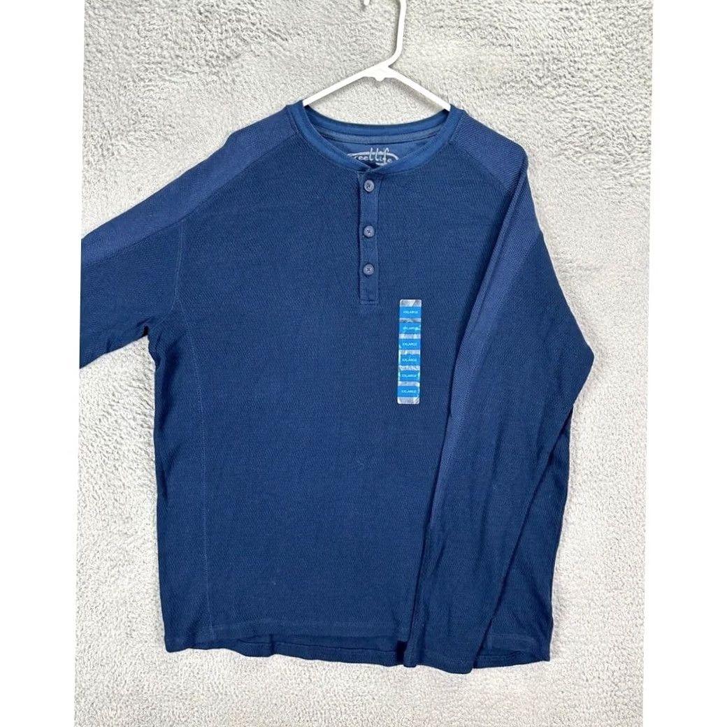 Alife Reel Life Shirt Mens 2XL Blue Ocean Washed Series Lightweight Henley Thermal NEW Size US XXL / EU 58 / 5 - 3 Thumbnail