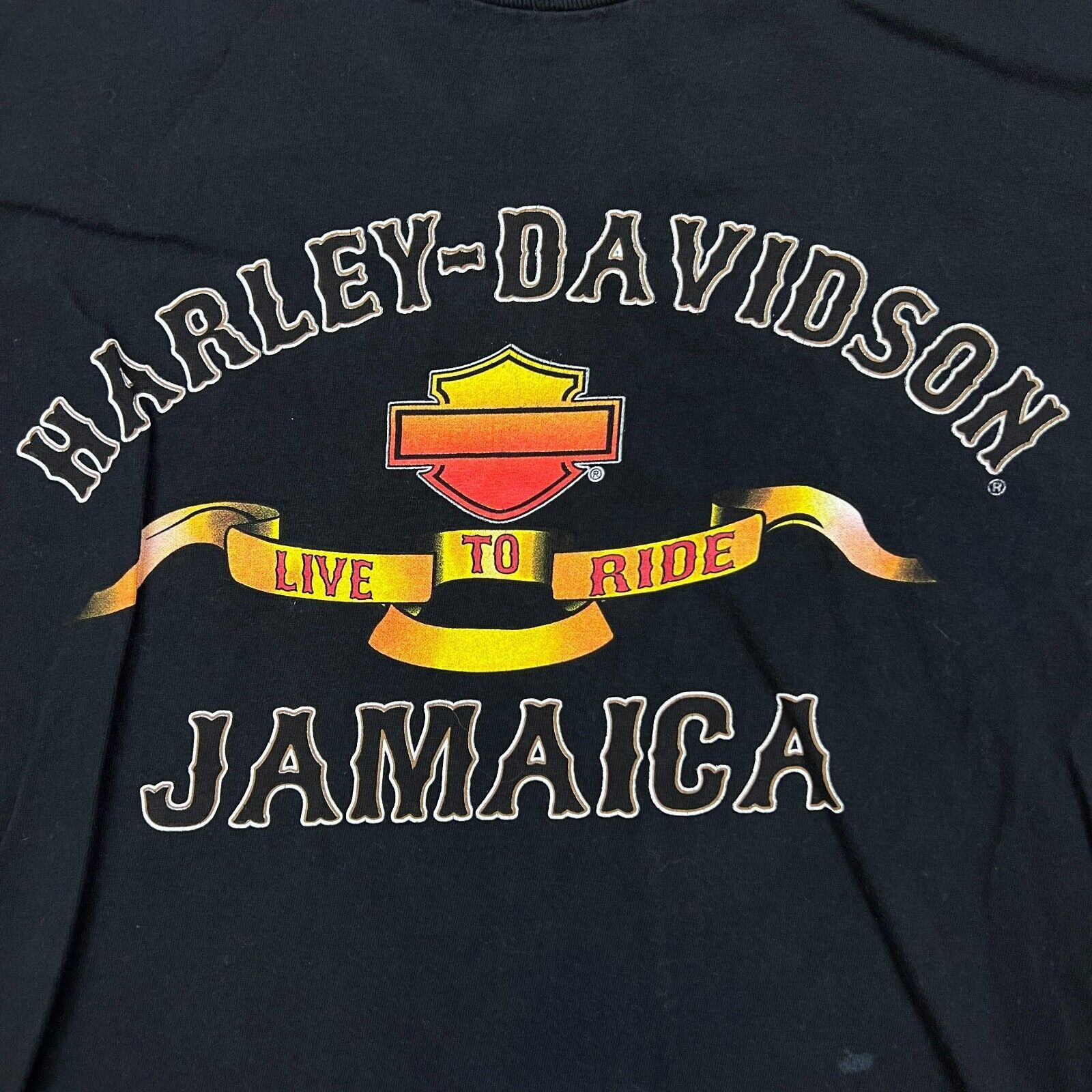 Harley Davidson × Vintage Vintage Y2K Harley Davidson T Shirt Live To Ride Skull Tee Size US L / EU 52-54 / 3 - 2 Thumbnail