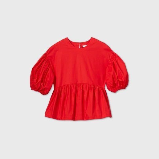 Other Proloug Puff Sleeve Blouse With Tiered Hem - Womens Size M / US 6-8 / IT 42-44 - 1 Preview
