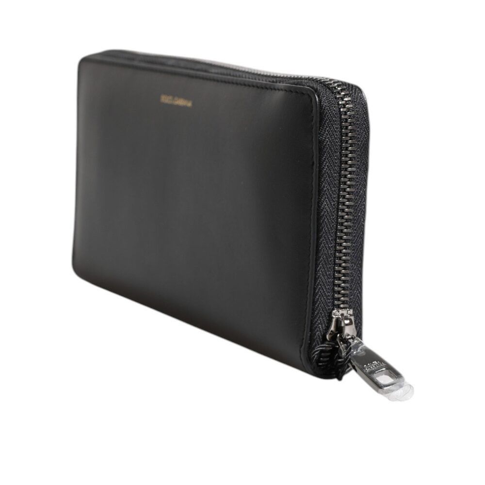 Dolce & Gabbana Dolce & Gabbana Black Blue Exotic Leather Embossed Continent Size ONE SIZE - 4 Thumbnail