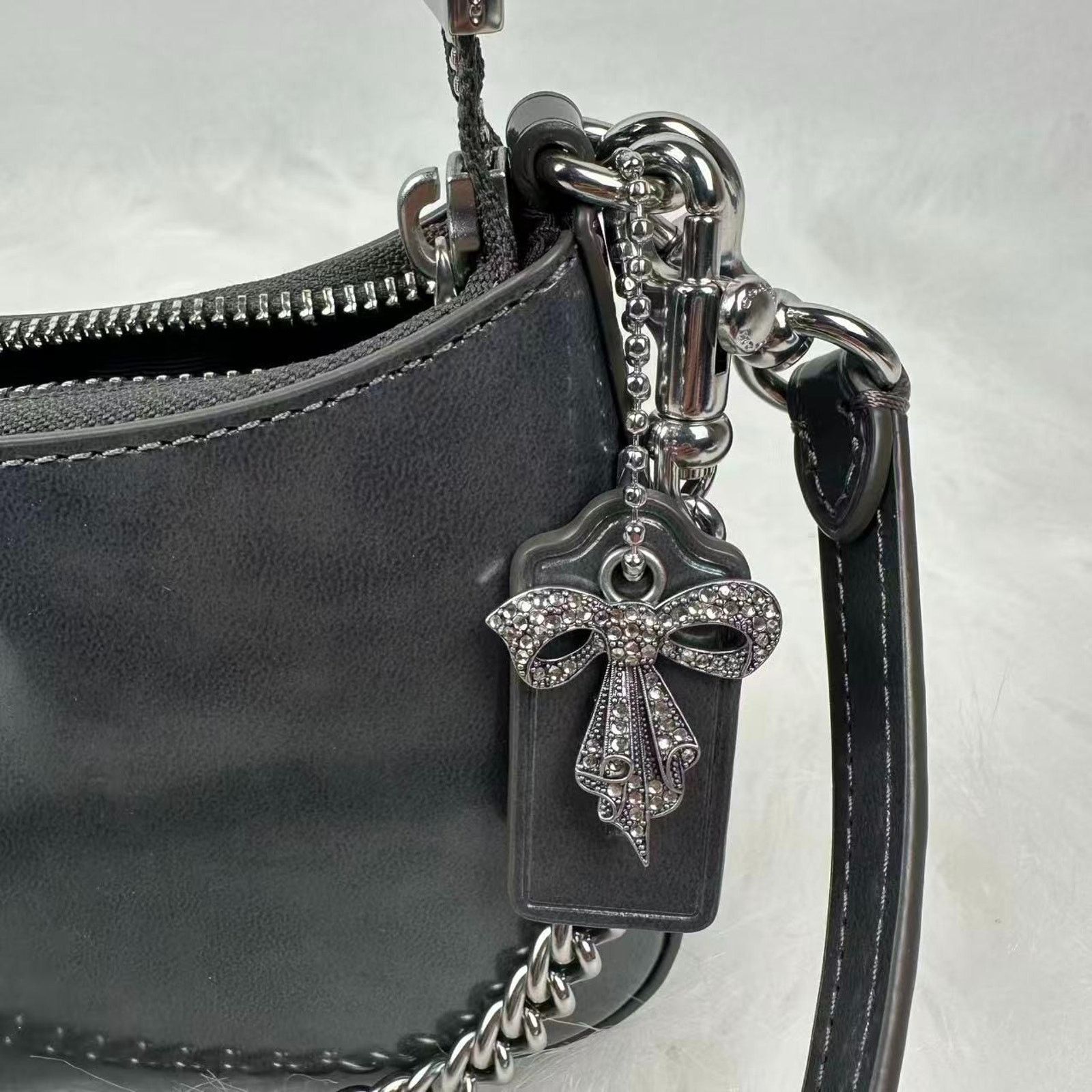 Coach Coach Teri Mini Crossbody Shoulder Silver Metallic Gunmetal Size ONE SIZE - 6 Thumbnail