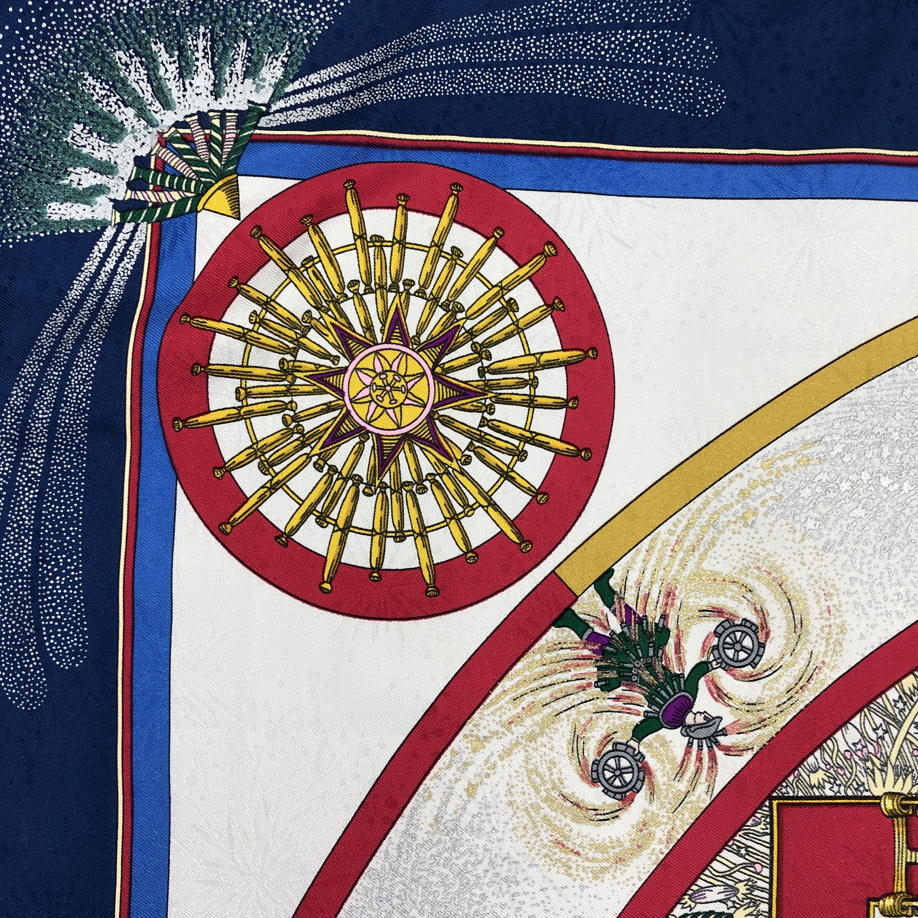 Hermes × Vintage Vintage Hermes Paris SILK Scarf Feux D'Artifice Stole Wraps Size ONE SIZE - 11 Thumbnail