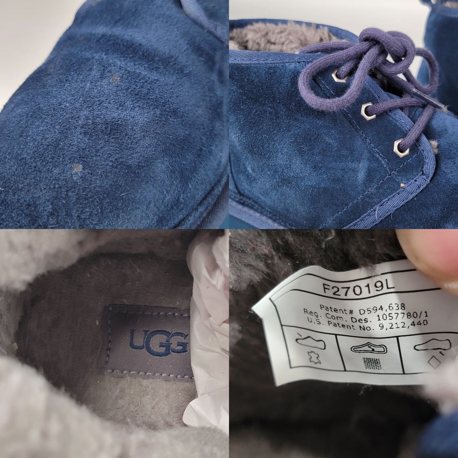 Ugg UGG Boots Men Neumel Suede Chukka Navy 3236 Size 10 Casual Travel Wool Lined Round Toe Lace Up Shoes Mens Size US 10 / EU 43 - 9 Thumbnail