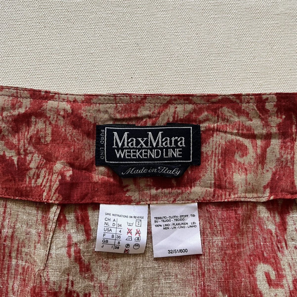 Max Mara Max Mara Weekend Jacquard Linen Wrap Skirt Size 26" / US 2 / IT 38 - 6 Thumbnail