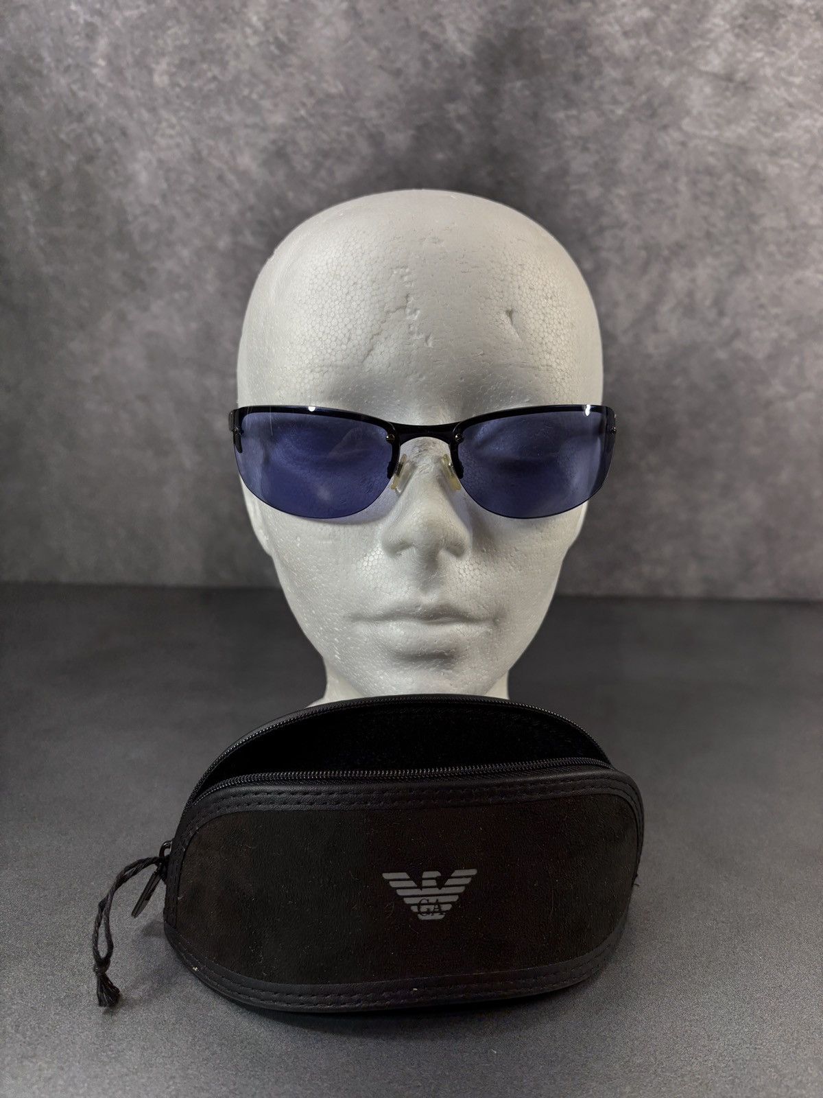Emporio Armani × Vintage 2000s Emporio Armani Sunglasses Vintage Sporty Metal Wrap Size ONE SIZE - 11 Thumbnail