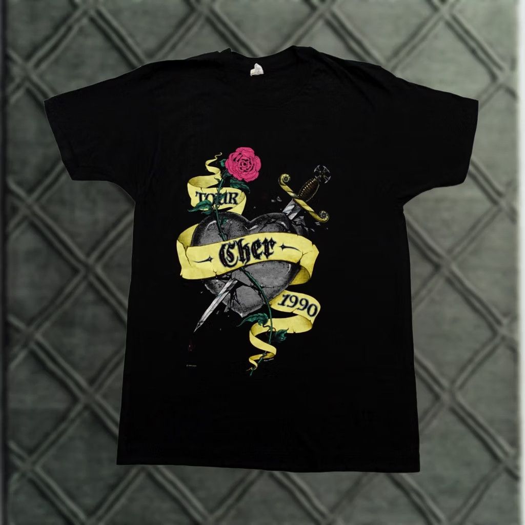 Vintage VINTAGE Cher Heart of Stone Concert 1990 Tour Band T-shirt XL Black Fruit Of A Loom Size US XL / EU 56 / 4 - 1 Thumbnail