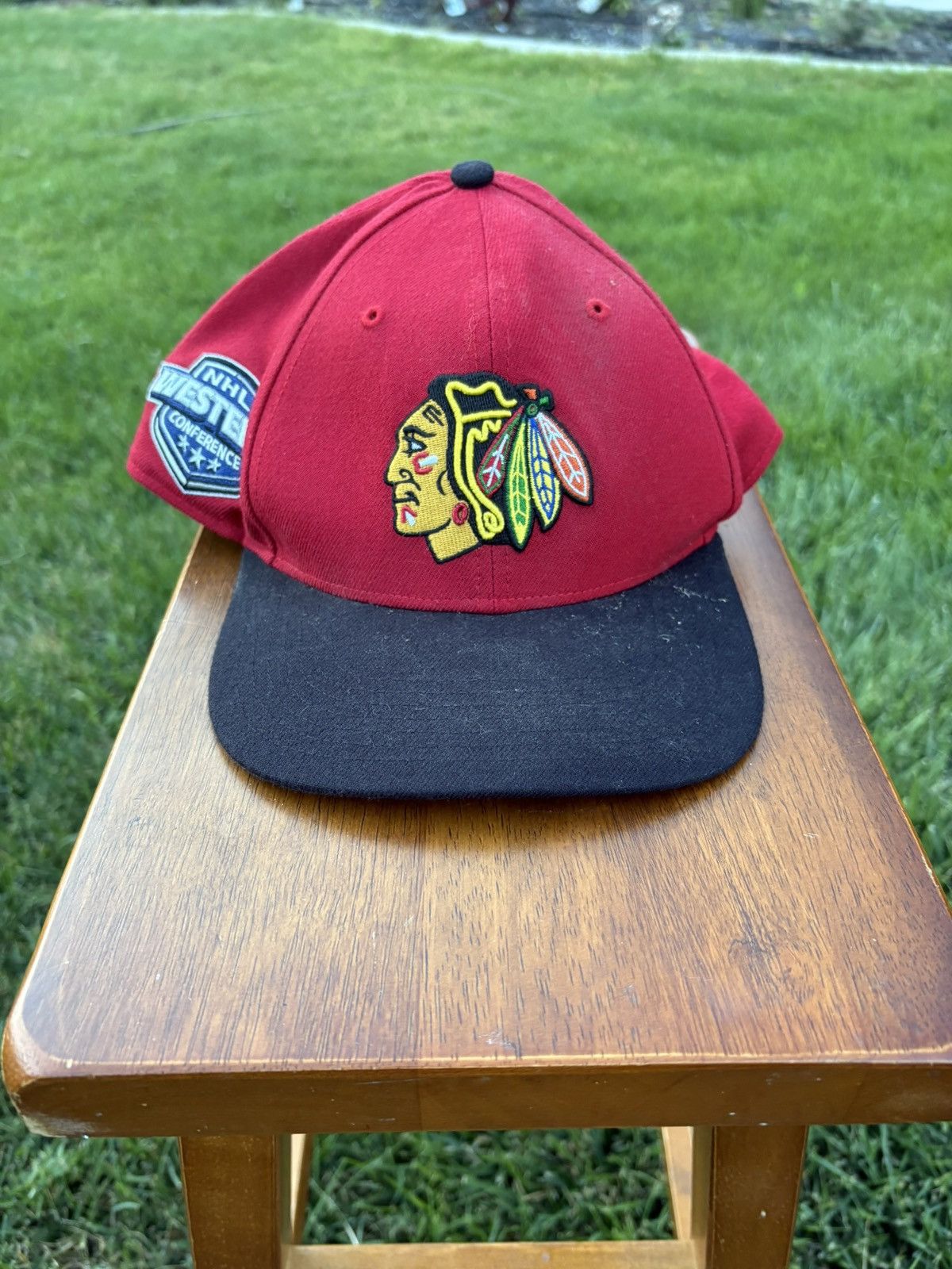 47 Brand Chicago Blackhawks NHL ’47 Snapback Hat Red Black Vintage Size ONE SIZE - 8 Thumbnail